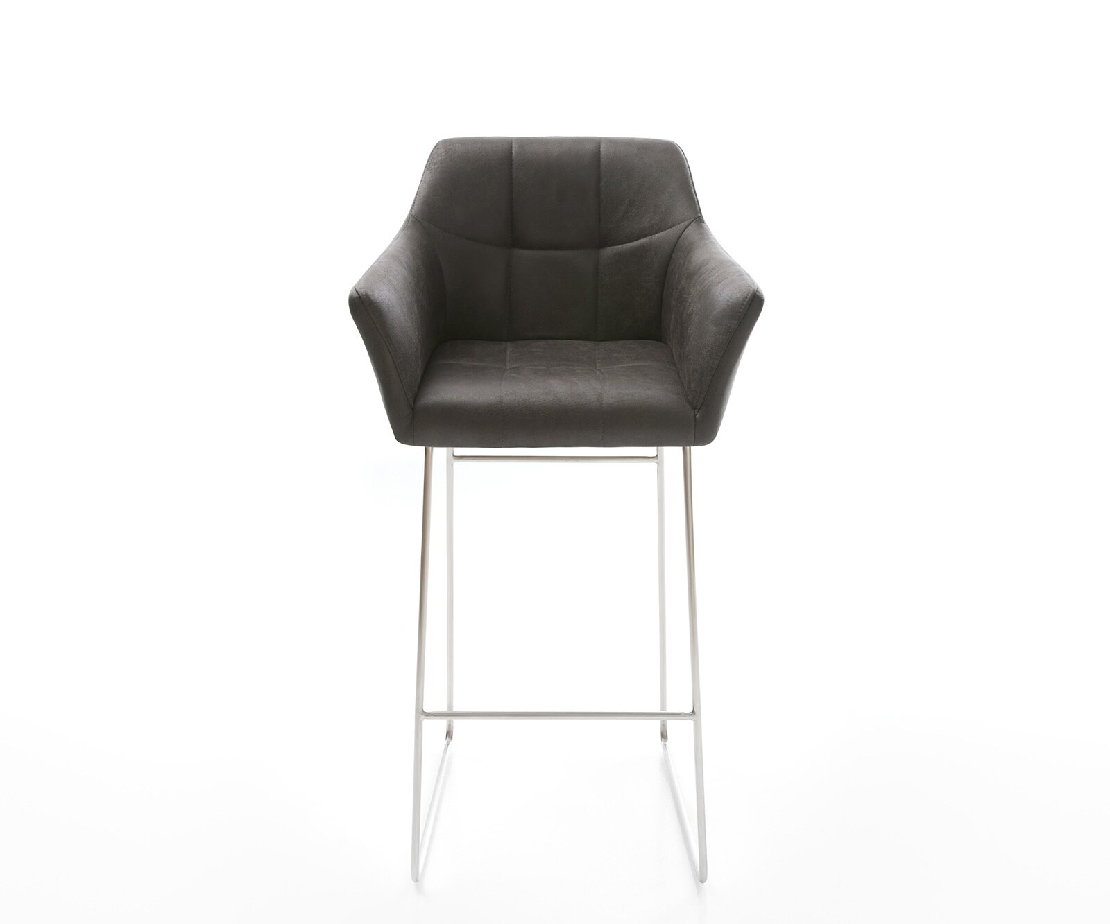 Barstoel Yulo-Flex vintage antraciet slipframe roestvrijstaal 1