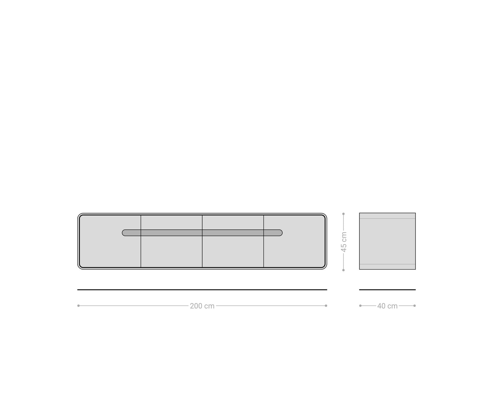 Tv-meubel Anaya 200 cm natuur acacia 4 deuren Zwevend 9