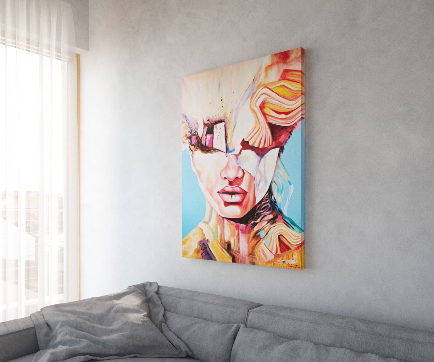Schilderij Expression meerkleurig 100x140 cm acryl op doek 2
