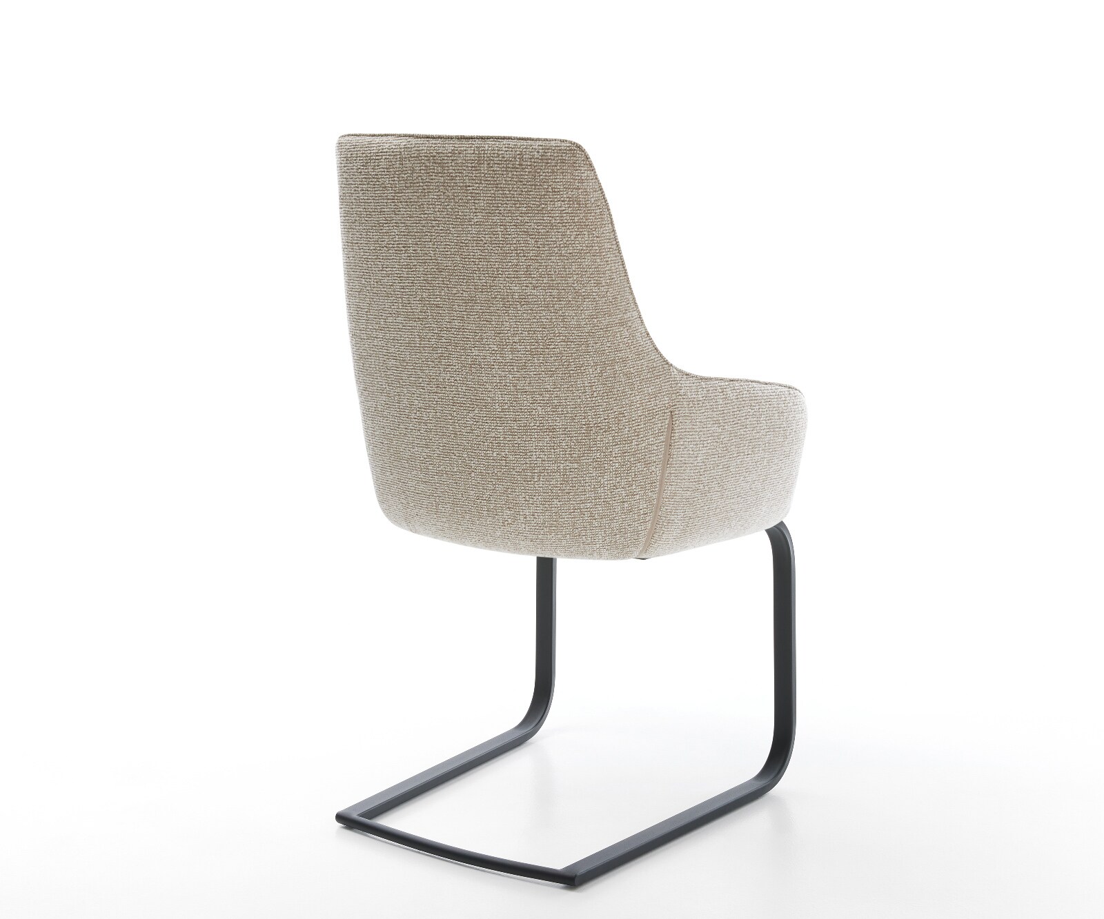 Sledemodel Zelia-Flex met armleuning geweven stof beige sledemodel vlak zwart pocketveer kern 4