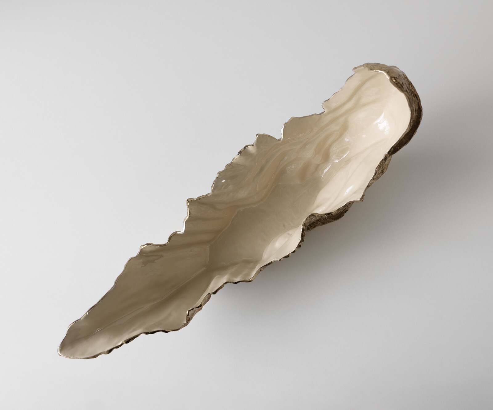 Schaal Maris B78 x D24 x H38 cm Aluminium Champagner Ivory Handgemaakt 3