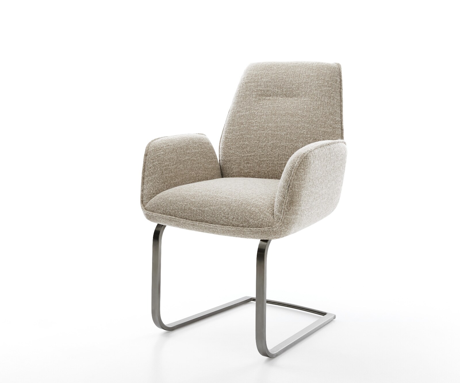 Sledemodel Zoa-Flex geweven stof beige sledemodel vlak grafiet pocketveer kern