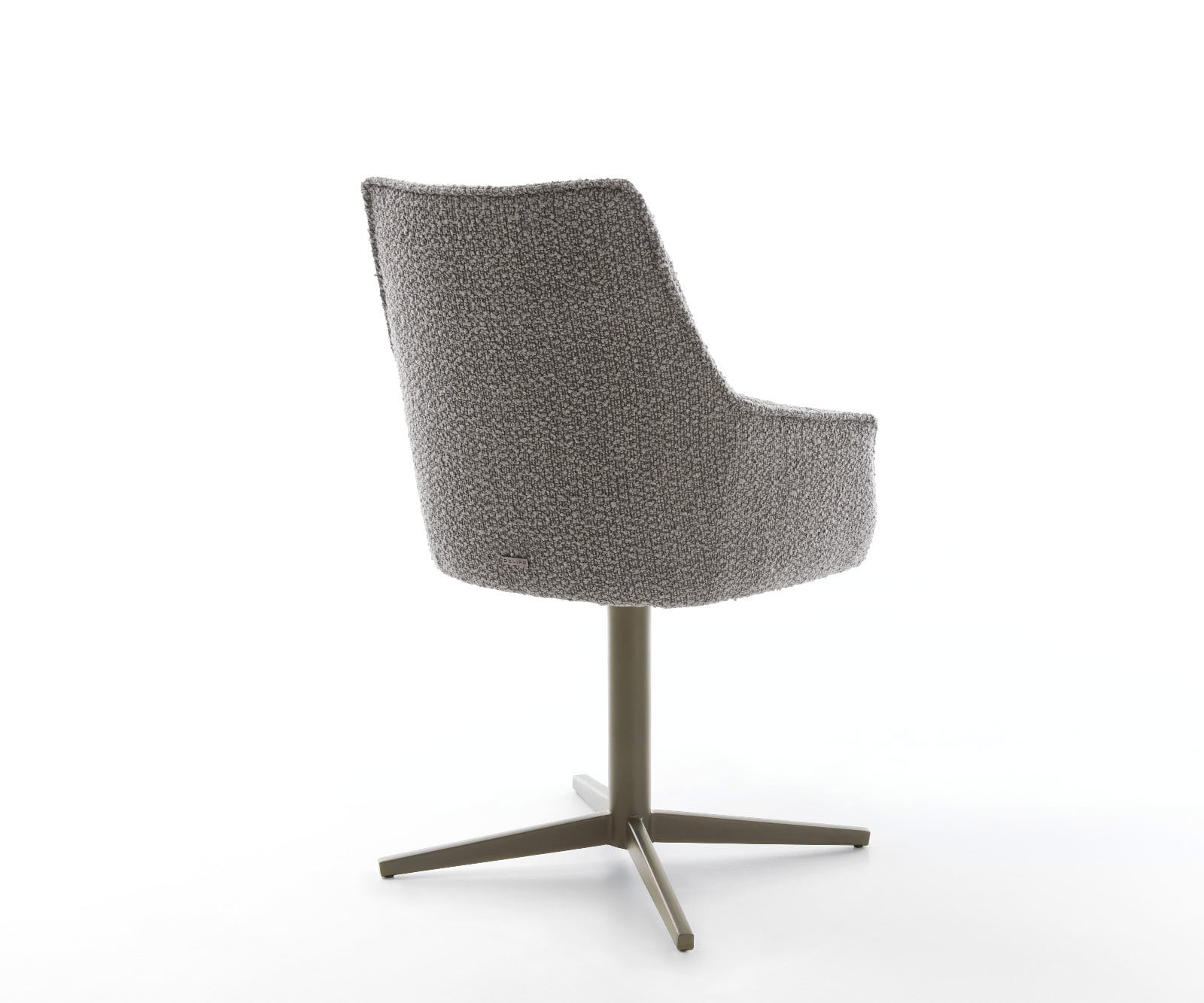 Draaistoel Alja-Flex met armleuning bouclé zilver grijs kruispoot afwerking met titanium 360° draaibaar pocketveer kern 4 Draaistoel Alja-Flex met armleuning bouclé zilver grijs kruispoot afwerking met titanium 360° draaibaar pocketveer kern 4