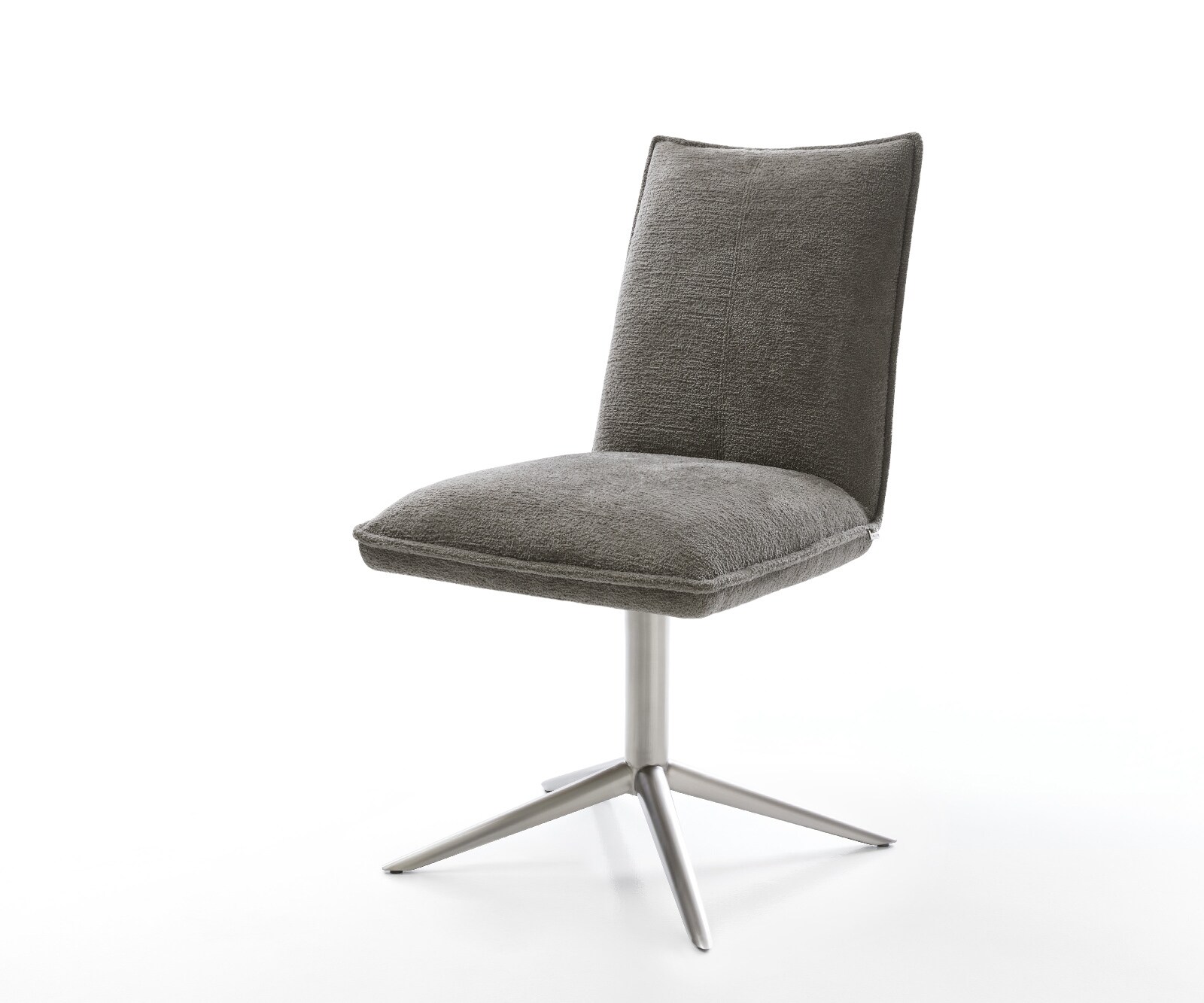 Draaistoel Lelio-Flex bouclé zacht mud kruispoot roestvrij staal 360° draaibaar rocker-functie pocketveer kern 1