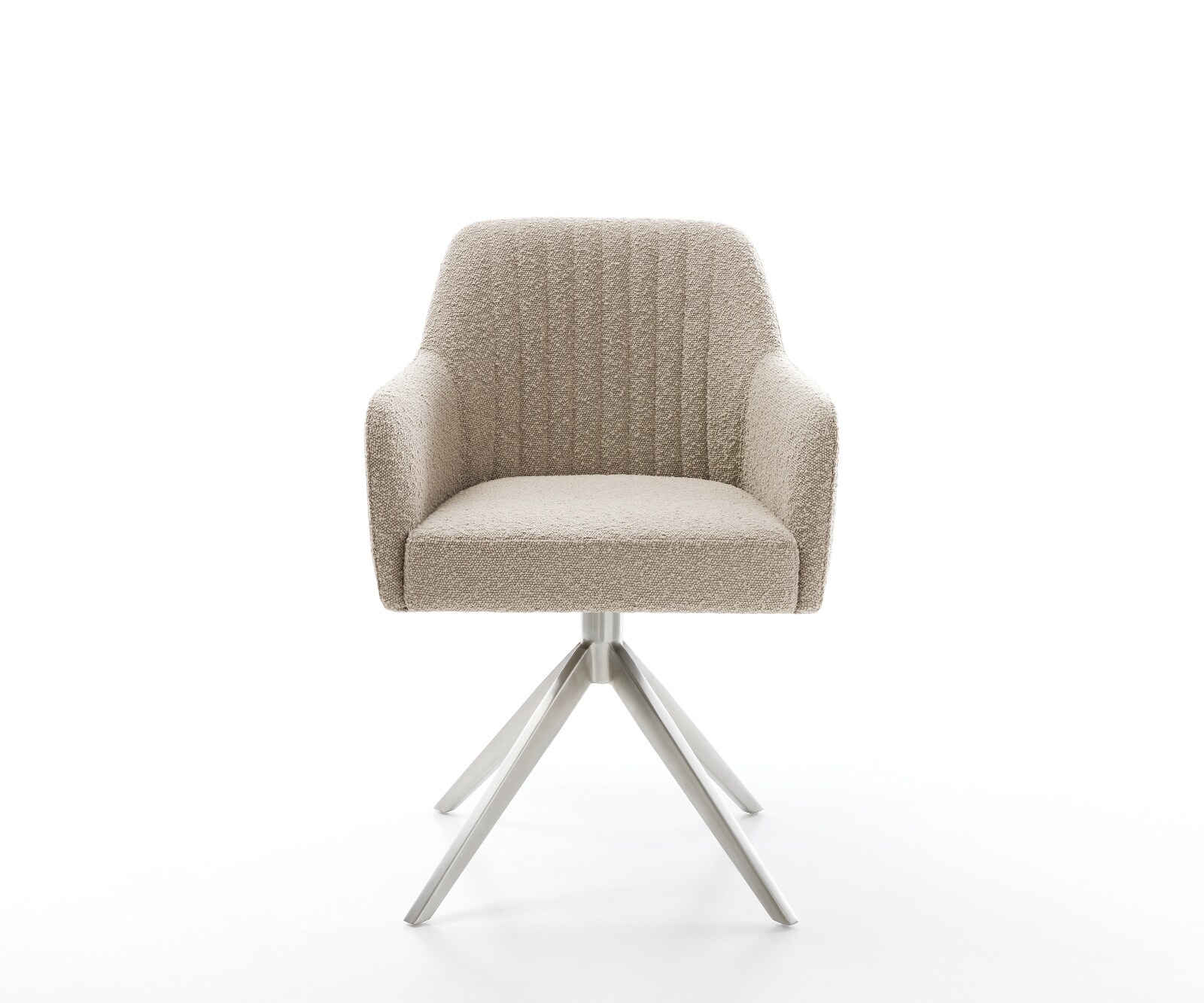 Draaistoel Greg-Flex bouclé mud kruisframe breed roestvrij staal 360° draaibaar rocker-functie pocketveer kern 1