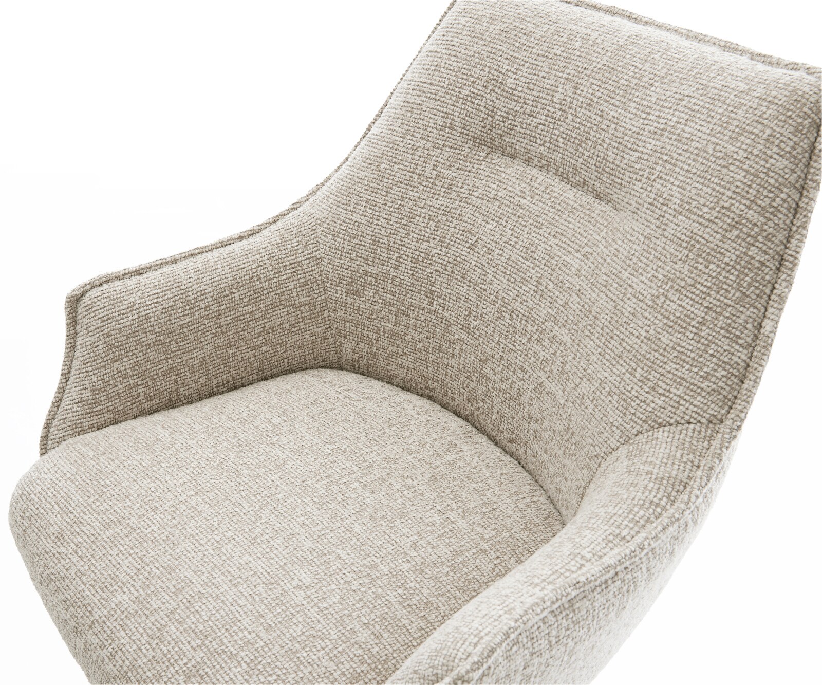 Barstoel Alja-Flex Zachte Geweven stof Beige Vrijkantelframe plat roestvrij staal Zilver Pocketvering 4