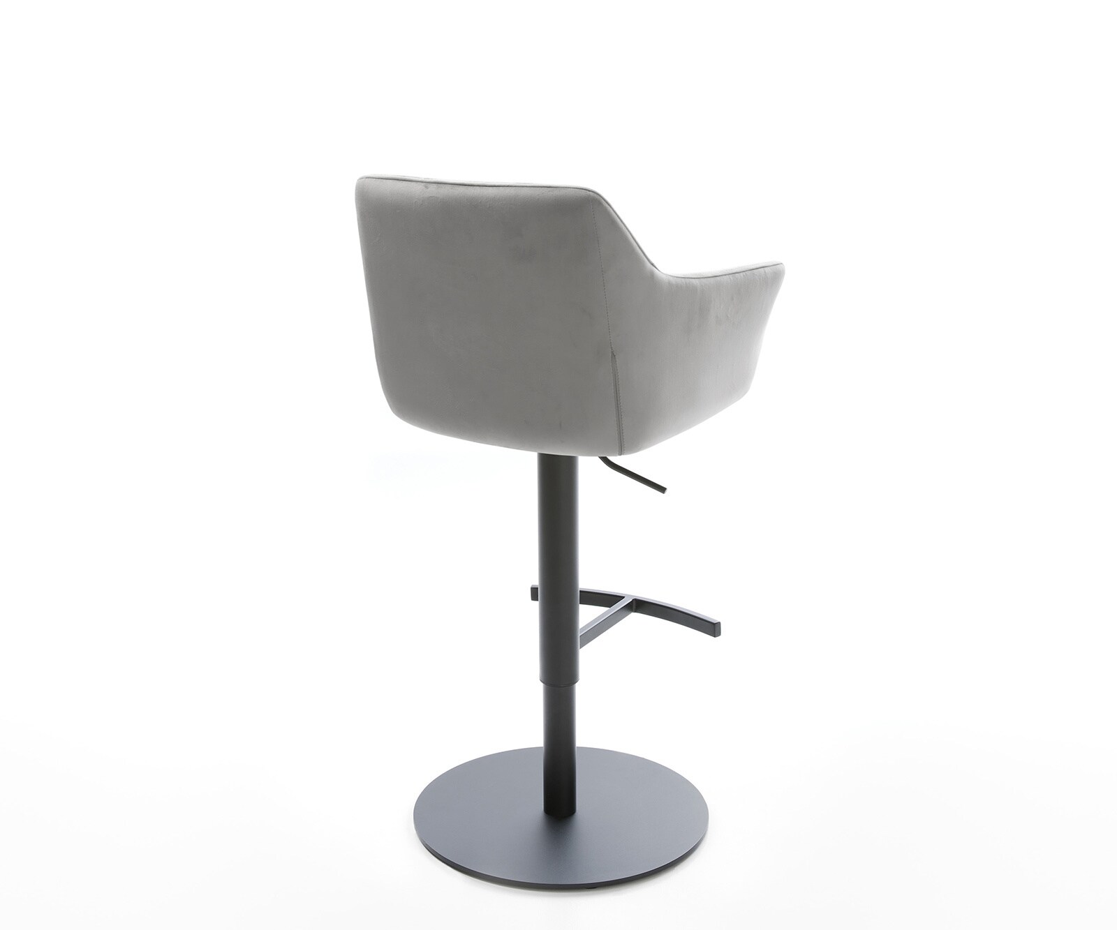 Barstoel Yulo-Flex fluweel grijs draaivoet hoogte verstelbaar metaal 4 Barstoel Yulo-Flex fluweel grijs draaivoet hoogte verstelbaar metaal 4