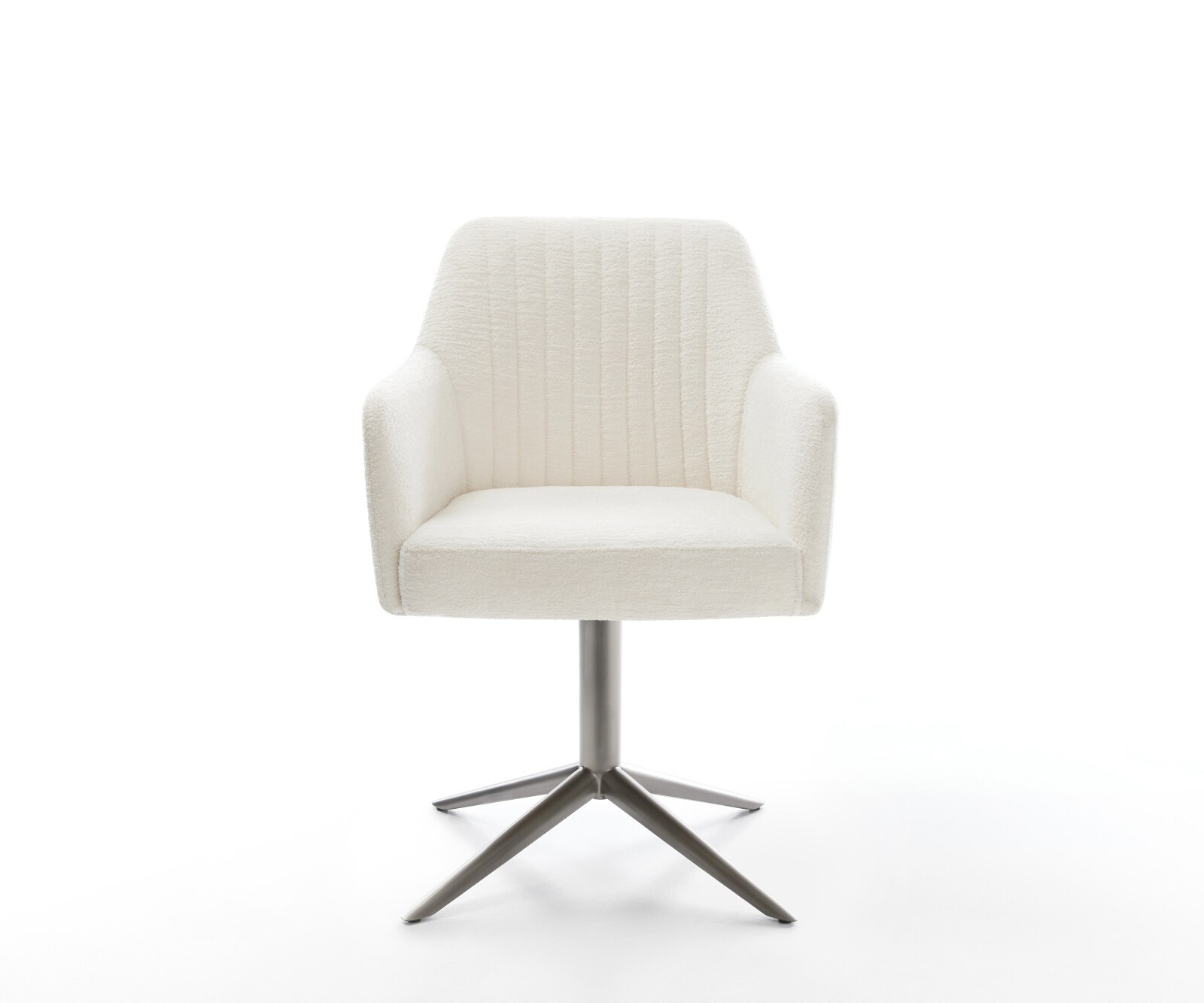 Draaistoel Greg-Flex bouclé zacht beige kruispoot grafiet 360° draaibaar rocker-functie pocketveer kern 2