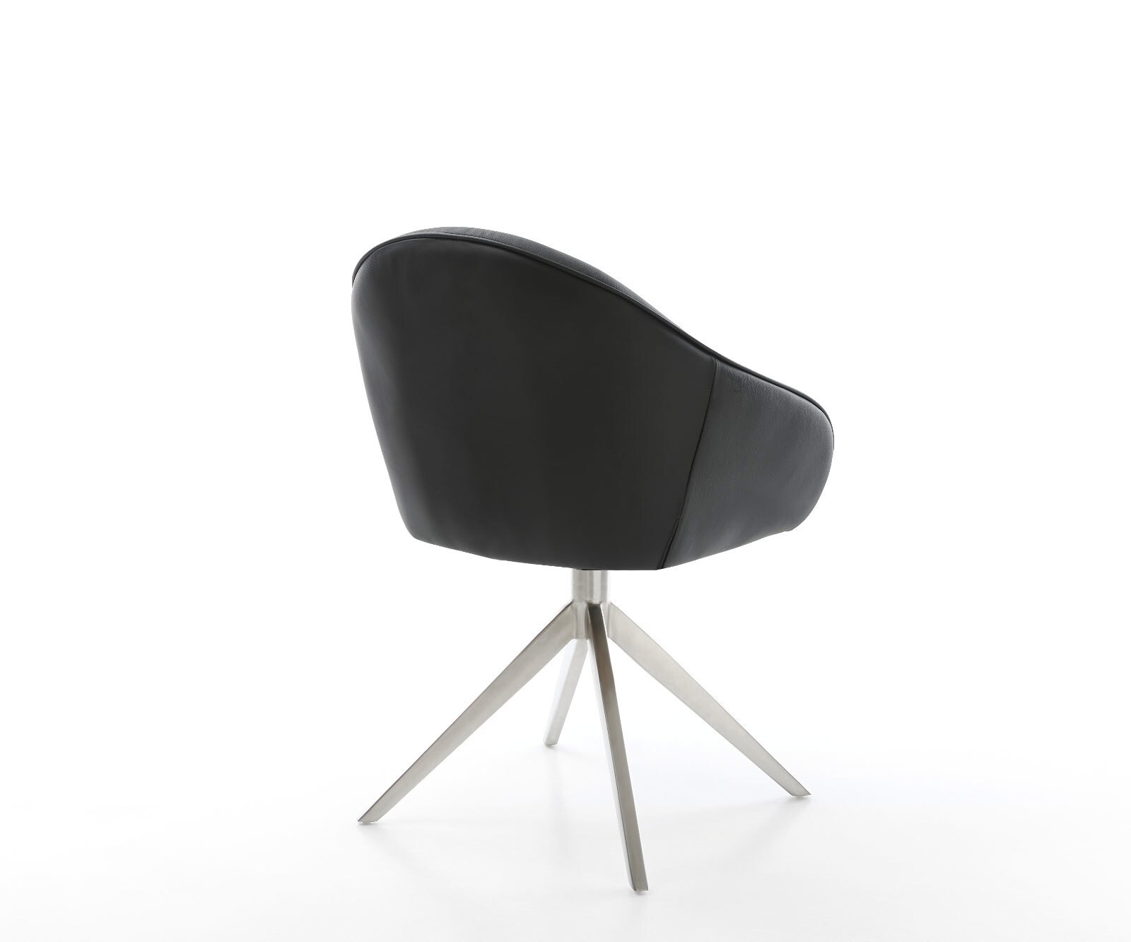Draaistoel Gaio-Flex echt leer zwart kruisframe breed roestvrij staal 360° draaibaar rocker-functie 4