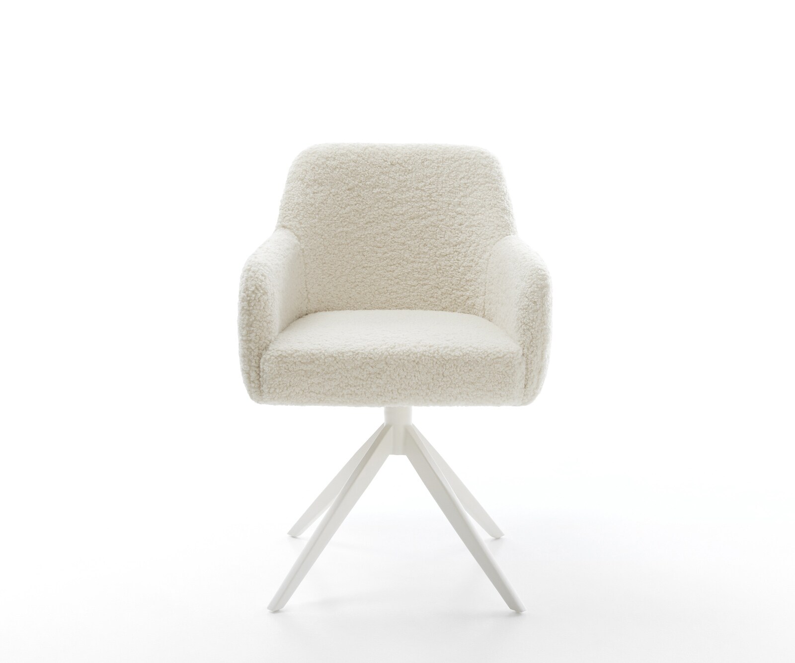 Draaistoel Greg-Flex teddy beige kruisframe breed wit 360° draaibaar rocker-functie pocketveer kern 1