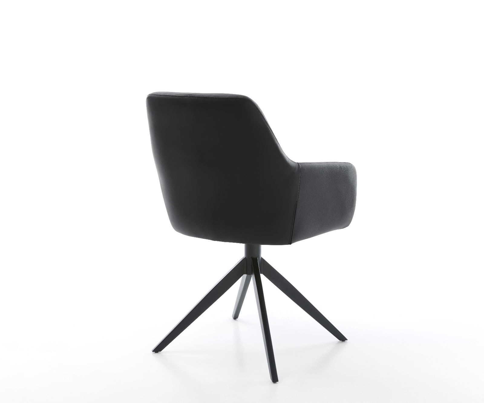 Draaistoel Pejo-Flex echt leer zwart kruisframe breed zwart 360° draaibaar rocker-functie pocketveer kern 4