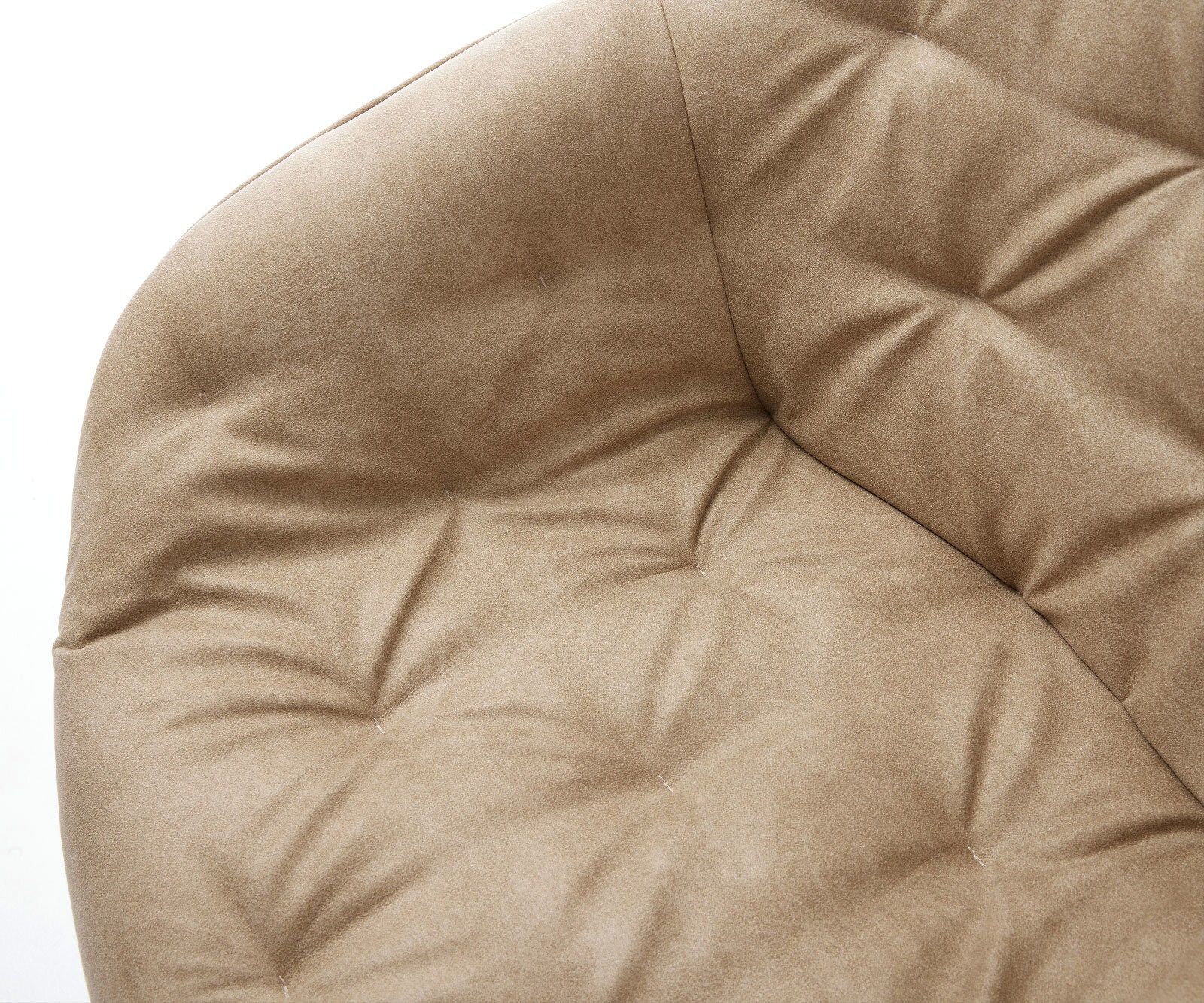 Eetkamerstoel Gaio-Flex microvelours beige vintage kruisframe hoekig roestvrij staal 3