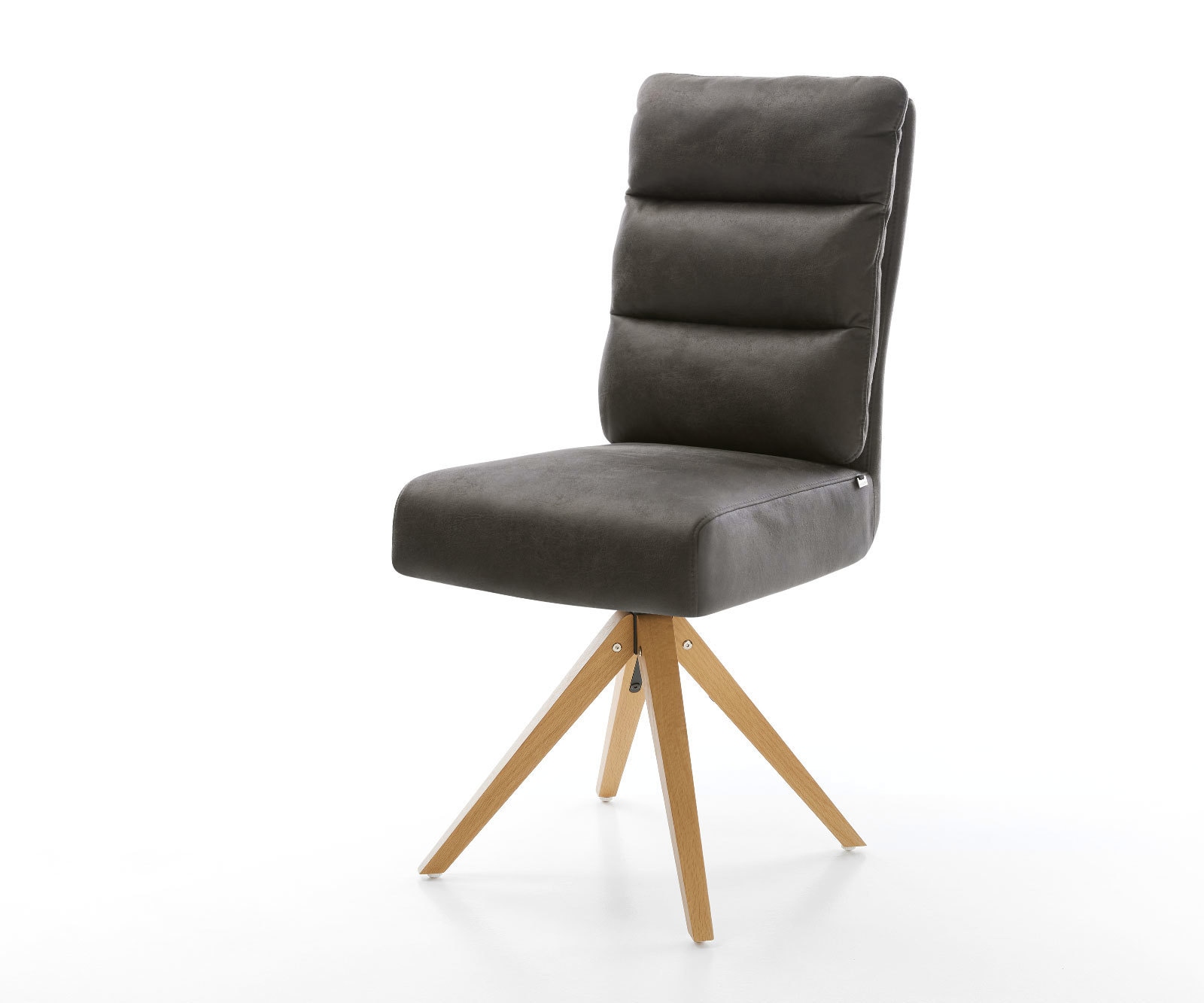 Eetkamerstoel Pela-Flex microvelours antraciet vintage houten frame hoekig natuur pocketveer kern Eetkamerstoel Pela-Flex microvelours antraciet vintage houten frame hoekig natuur pocketveer kern