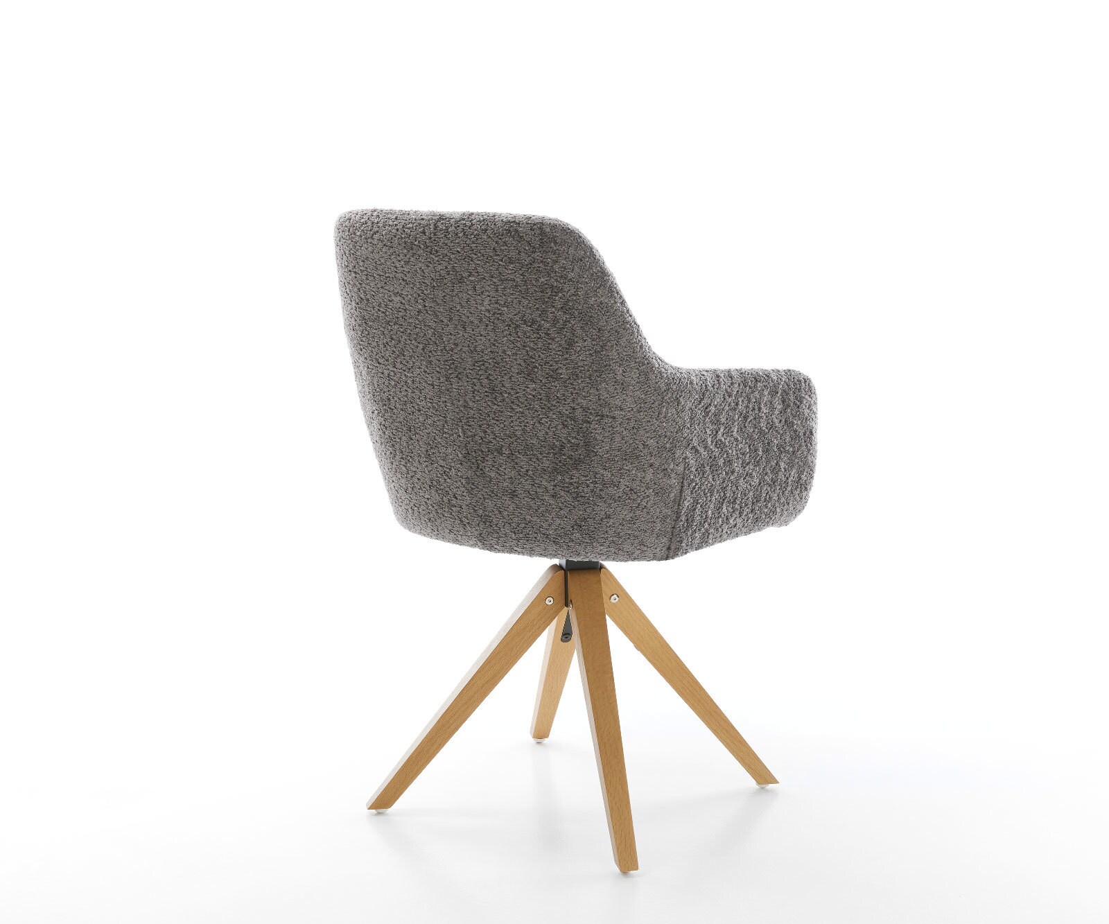 Eetkamerstoel Pejo-Flex bouclé grijs houten frame hoekig natuur pocketveer kern 4 Eetkamerstoel Pejo-Flex bouclé grijs houten frame hoekig natuur pocketveer kern 4