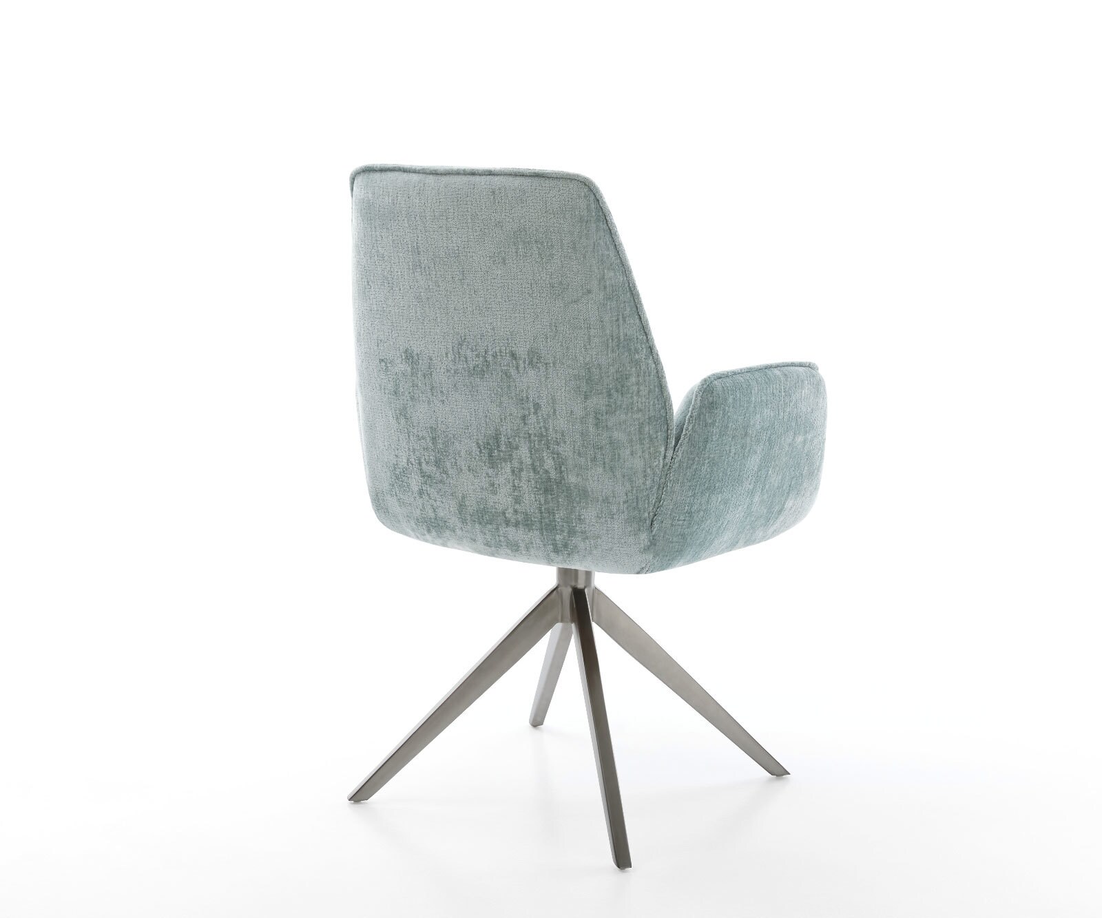 Draaistoel Zoa-Flex chenille pastelblauw kruisframe breed grafiet 360° draaibaar rocker-functie pocketveer kern 5
