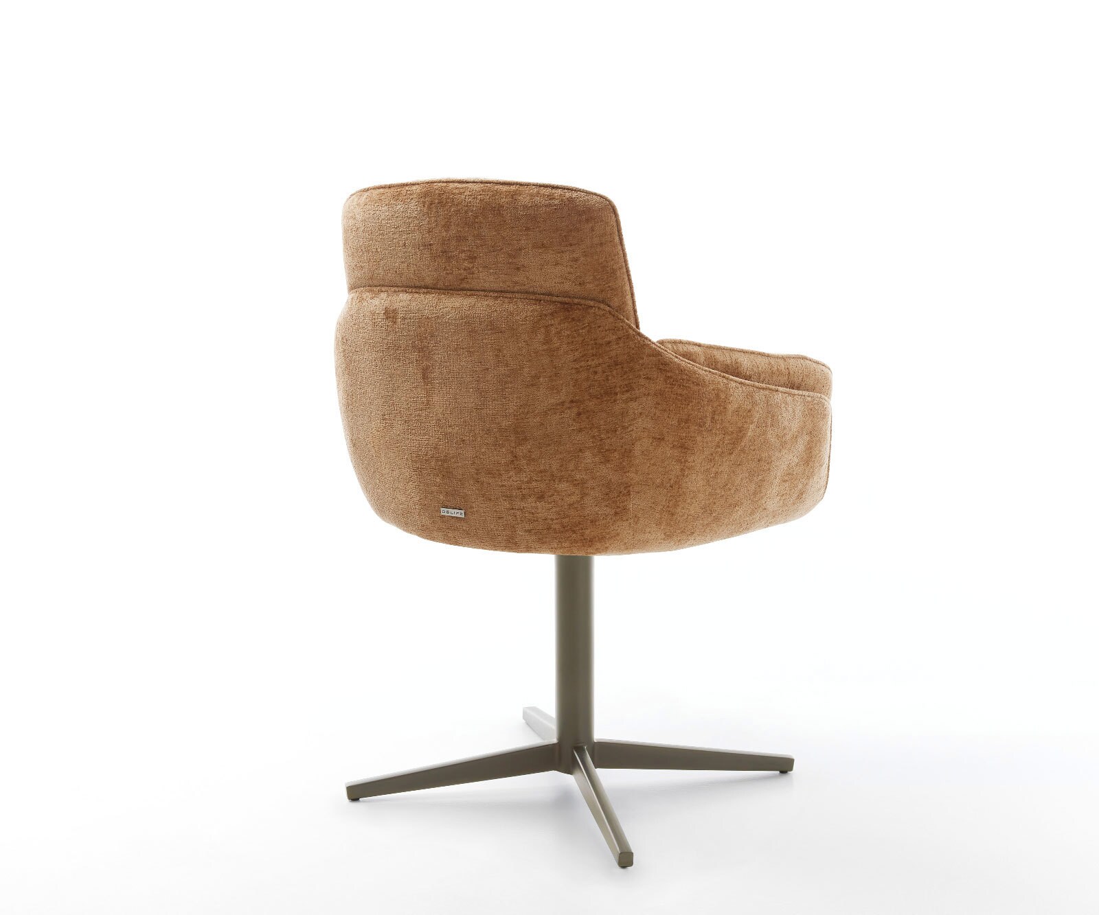 Draaistoel Luan-Flex met armleuning chenille Roest kruispoot afwerking met titanium 360° draaibaar 4 Draaistoel Luan-Flex met armleuning chenille Roest kruispoot afwerking met titanium 360° draaibaar 4