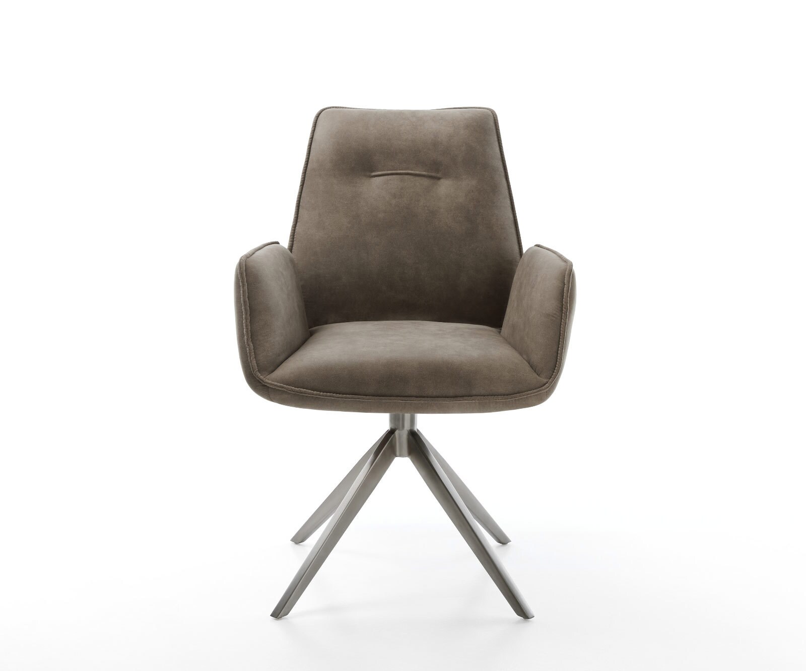Draaistoel Zoa-Flex microvelours taupe vintage kruisframe breed grafiet 360° draaibaar rocker-functie pocketveer kern 1