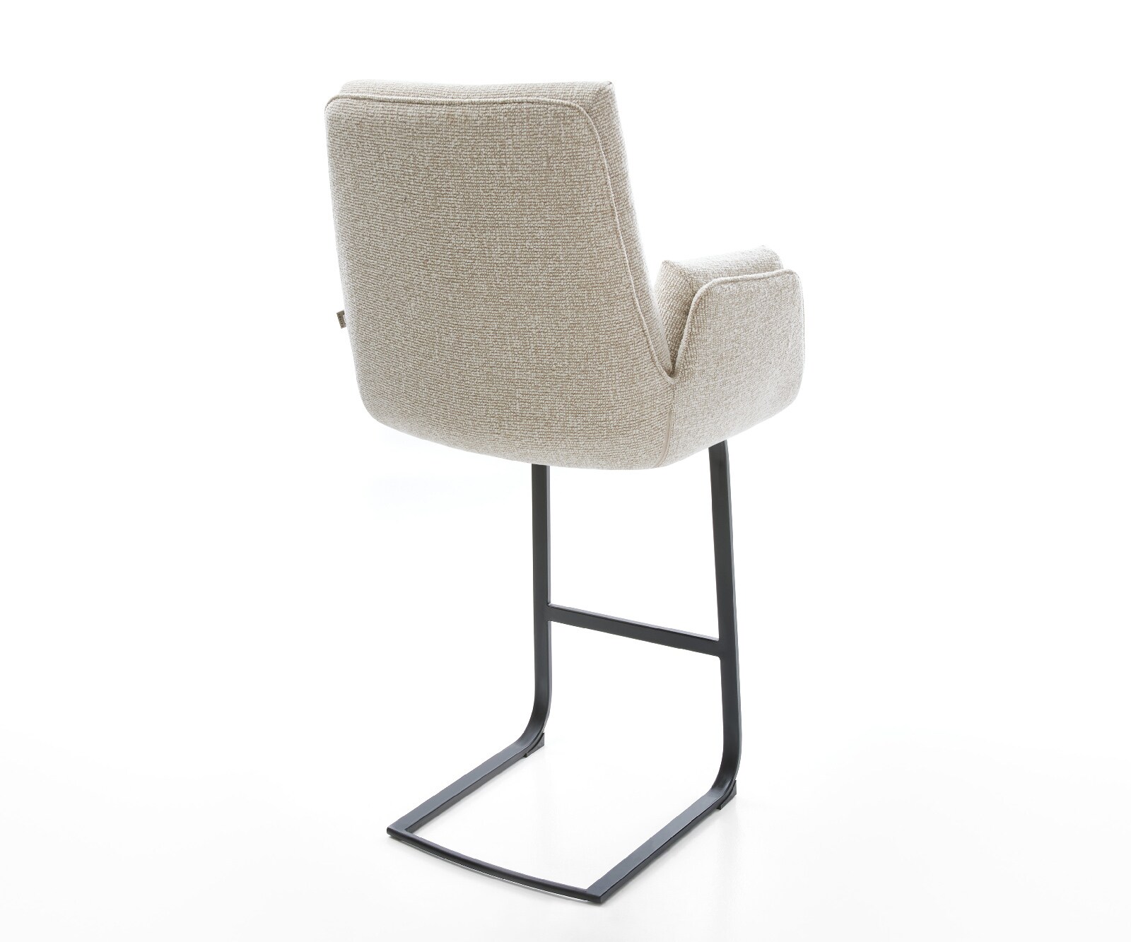 Barstoel Clea-Flex Zachte Geweven stof Beige Vrijkantelframe plat metaal Zwart 5