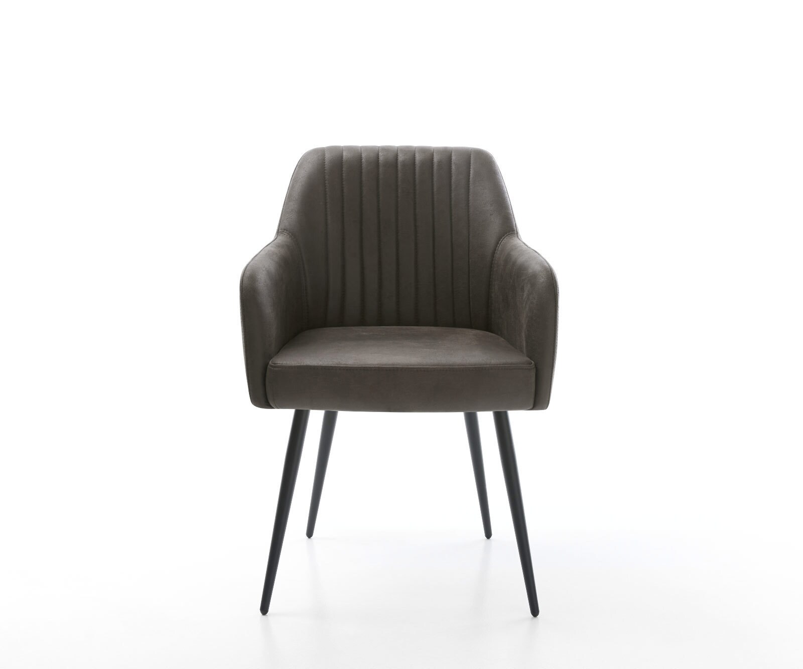 Eetkamerstoel Greg-Flex microvelours antraciet vintage 4-poot conisch zwart pocketveer kern 1 Eetkamerstoel Greg-Flex microvelours antraciet vintage 4-poot conisch zwart pocketveer kern 1