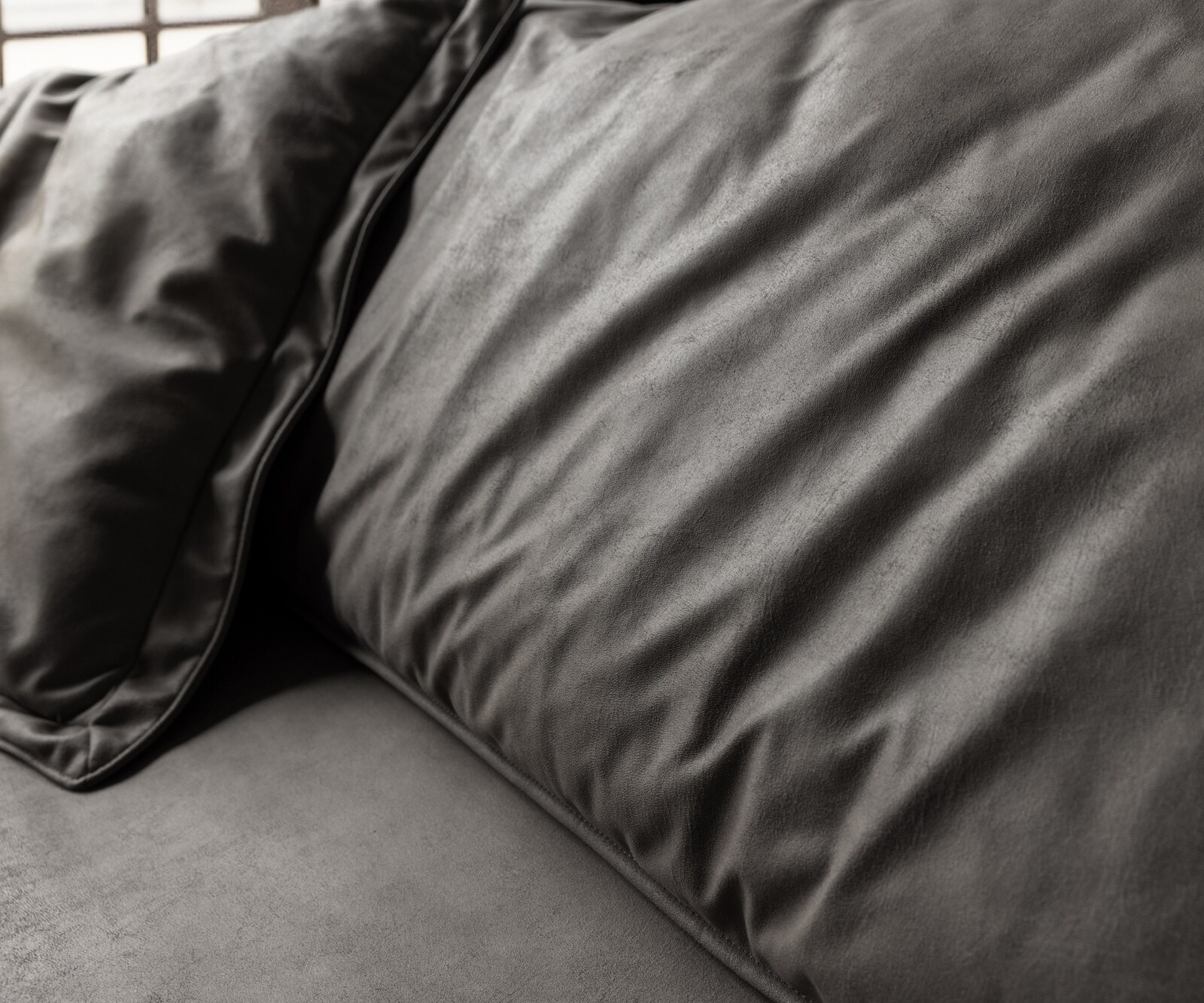 Big-sofa Snoosh 400x150 cm Microvezel zwart Vintage Recamiere rechts 5