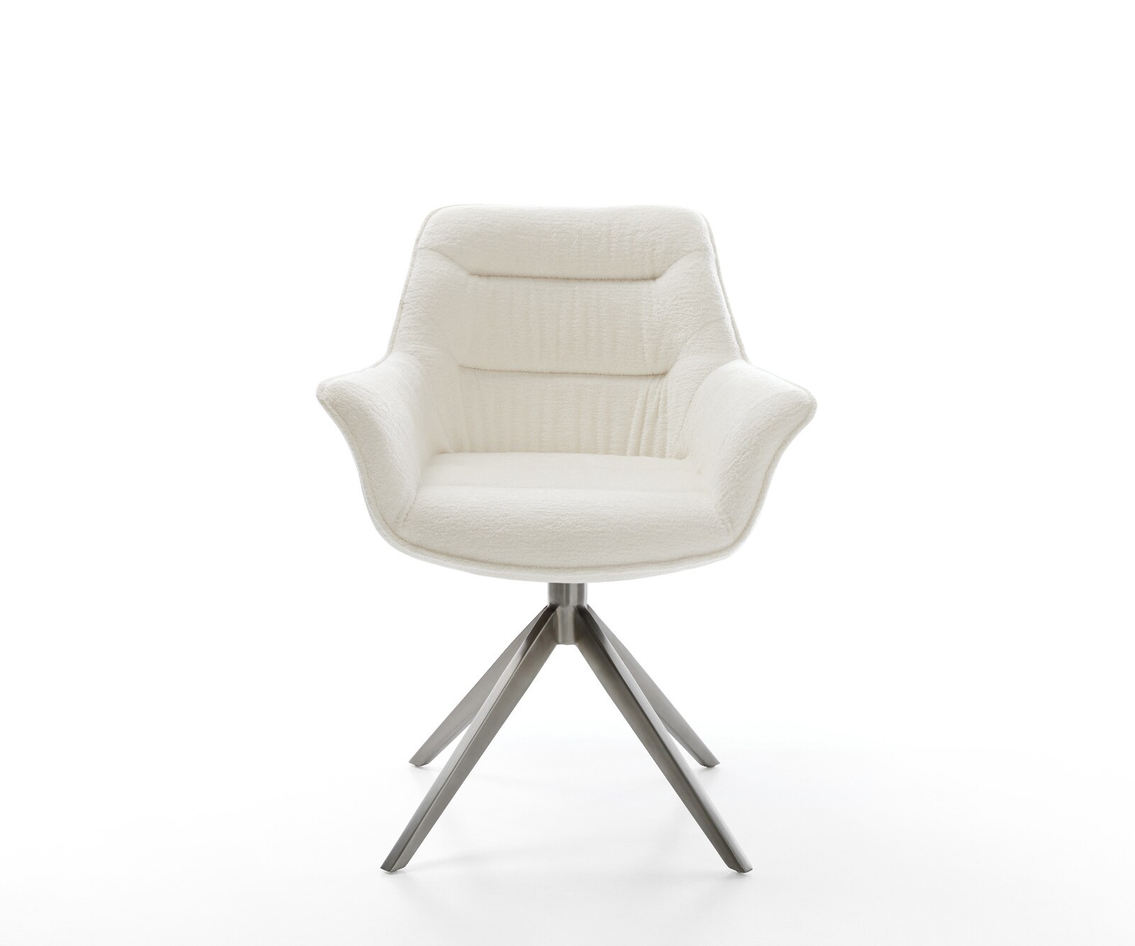 Draaistoel Kaira-Flex bouclé zacht beige kruisframe breed grafiet 360° draaibaar rocker-functie 2