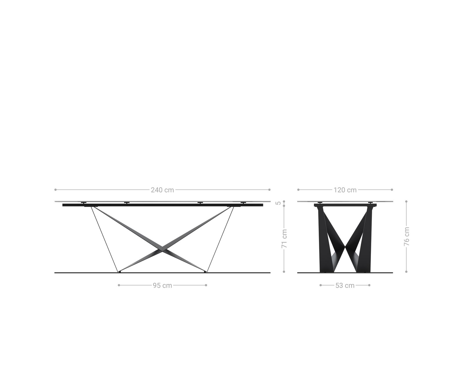 Eetkamertafel Edge Boot 240x120 Glas smelten rokerig zwart 3D-Relief spider vlak staal zwart 1 Eetkamertafel Edge Boot 240x120 Glas smelten rokerig zwart 3D-Relief spider vlak staal zwart 1
