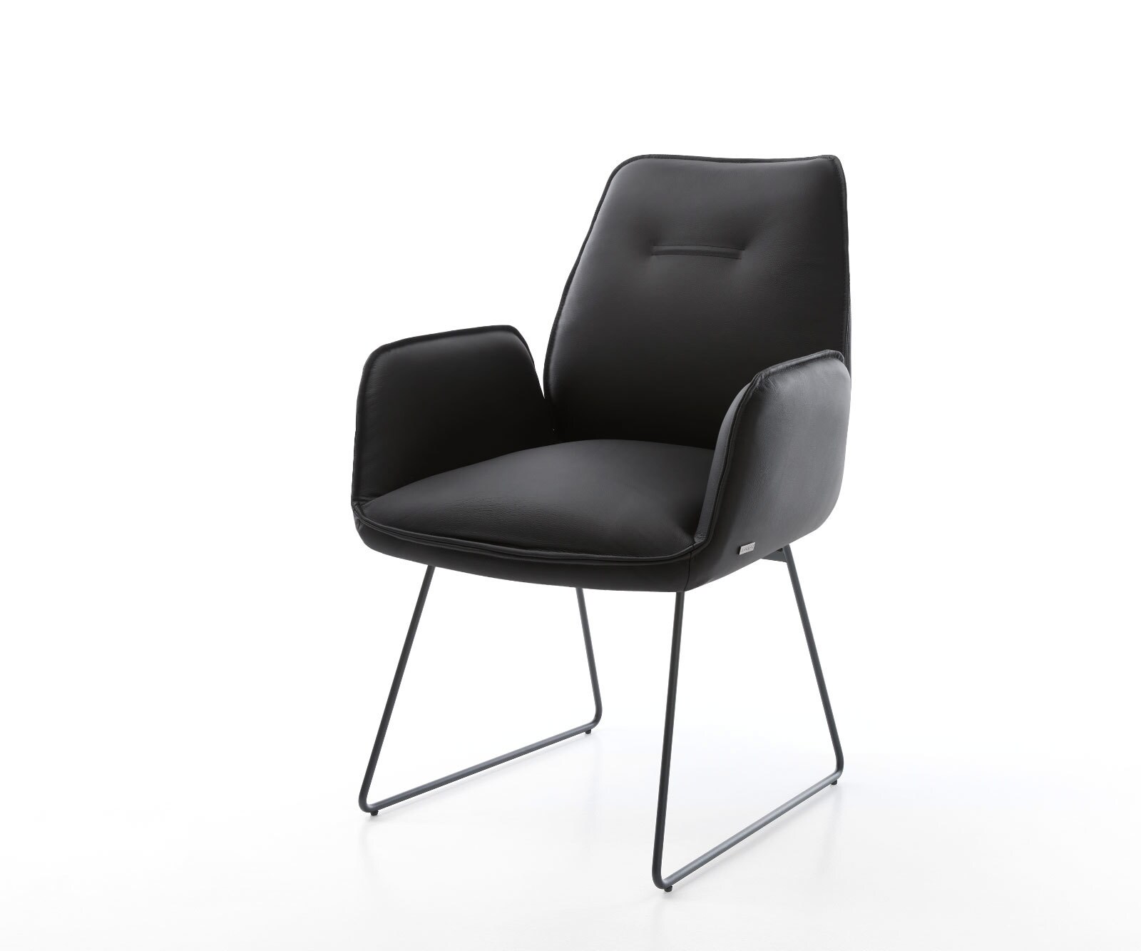 Eetkamerstoel Zoa-Flex echt leer zwart slipframe zwart pocketveer kern