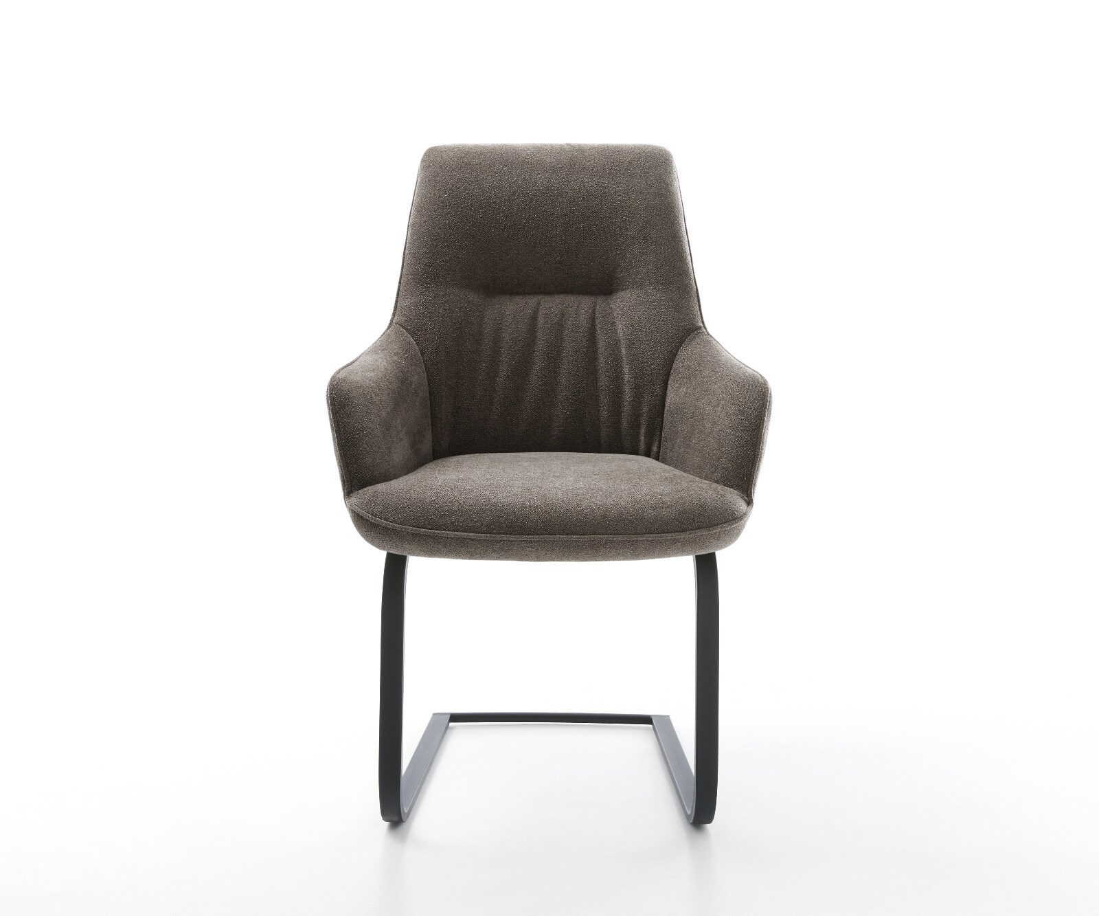 Sledemodel Zelia-Flex met armleuning zachte stof met structuur taupe sledemodel vlak zwart pocketveer kern 2