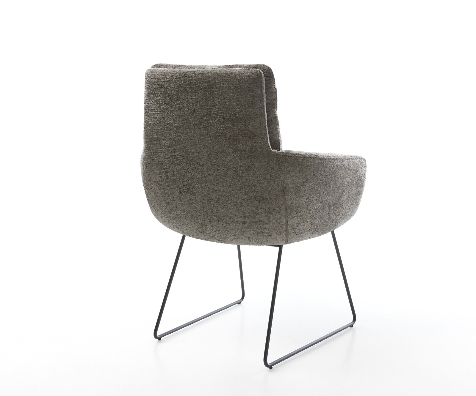 Eetkamerstoel Abelia-Flex met armleuning bouclé zacht mud slipframe zwart 4