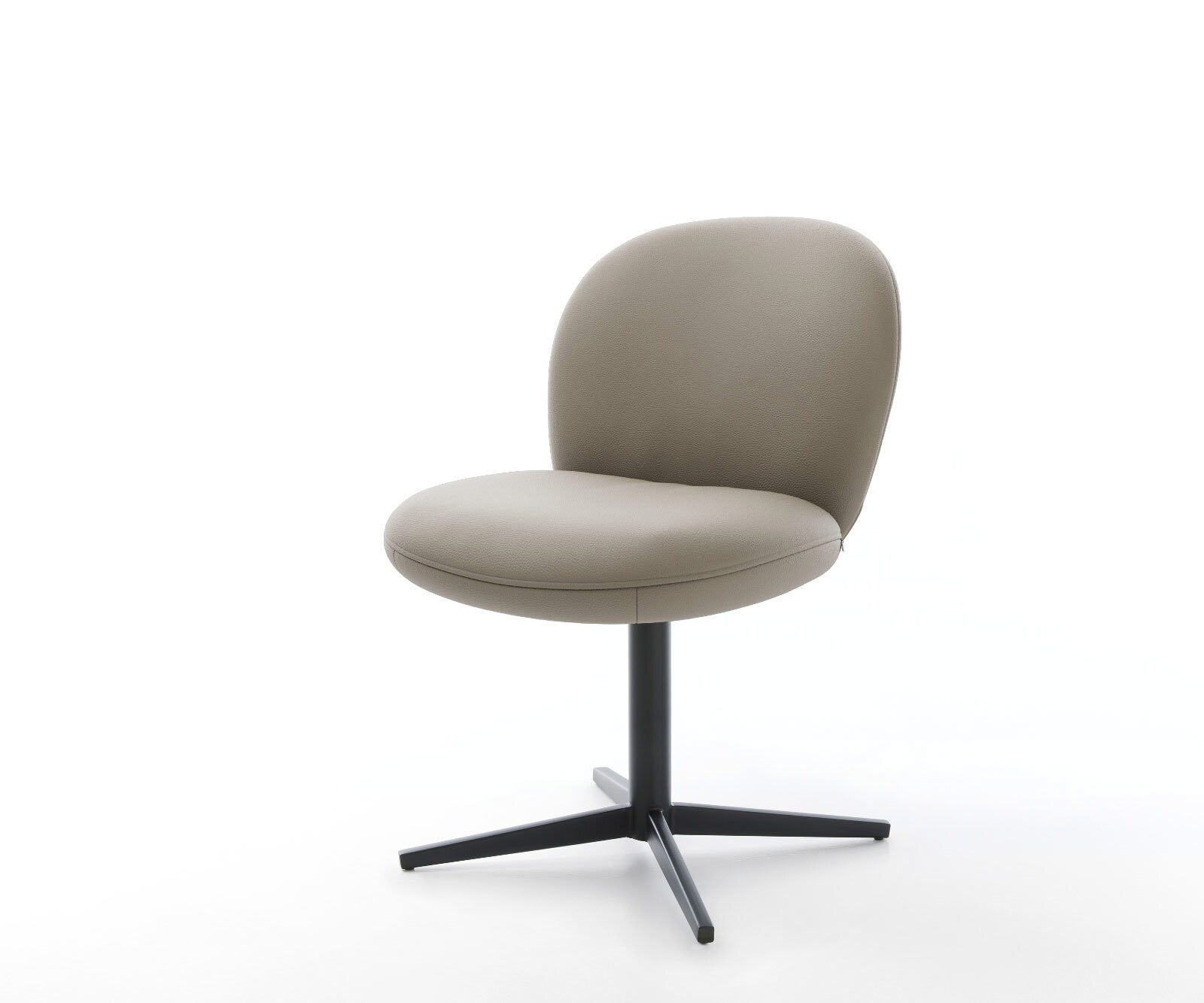 Draaistoel Nube-Flex echt leer mud kruispoot zwart 360° draaibaar pocketveer kern