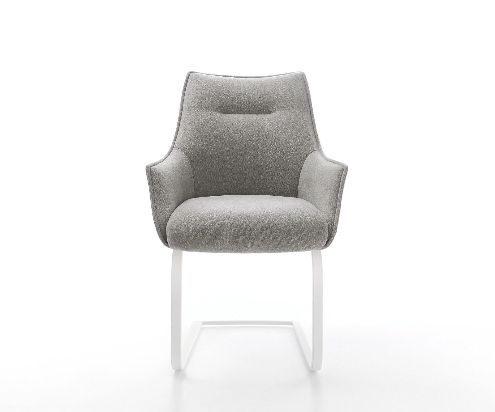 Sledemodel Alja-Flex met armleuning zachte stof met structuur grijs sledemodel vlak wit pocketveer kern 2