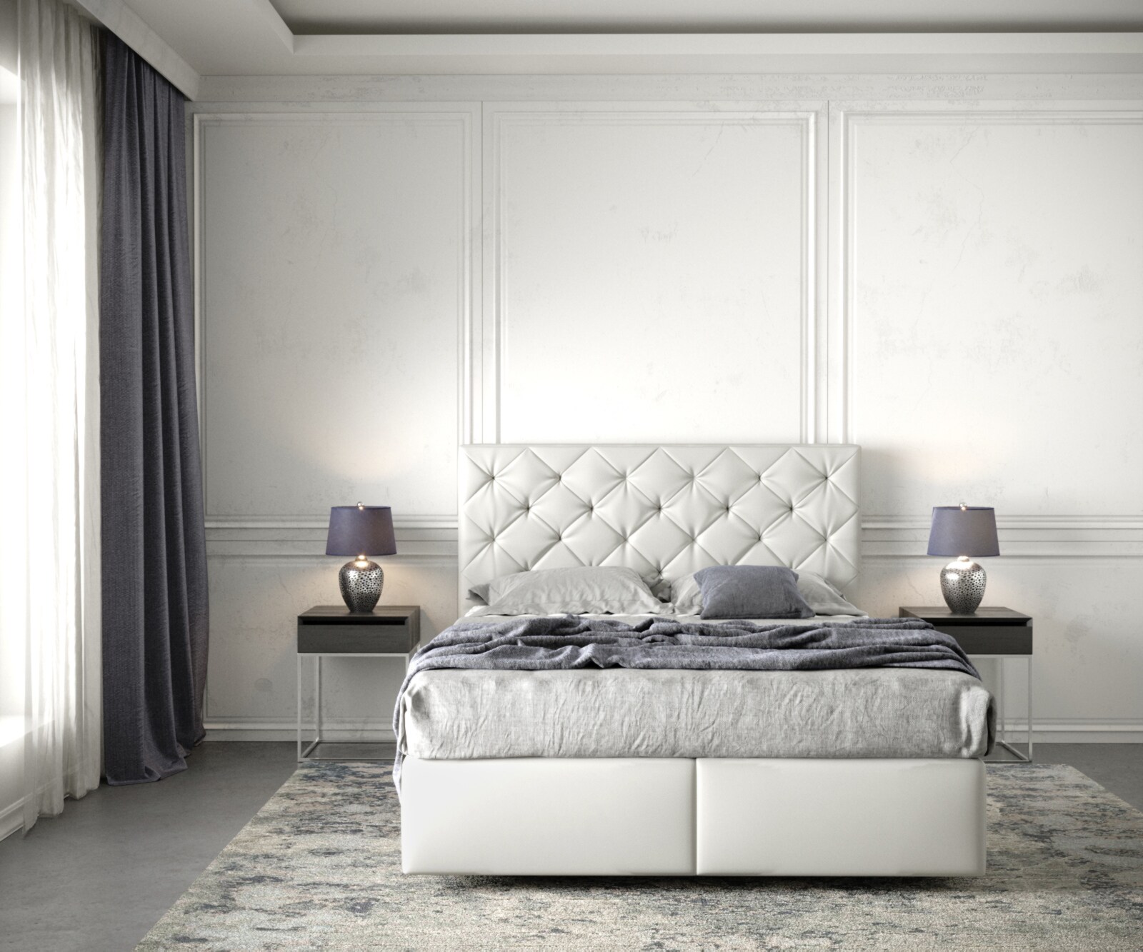 Boxspringbed Dream-Great 140x200 kunstleder Weiß 1
