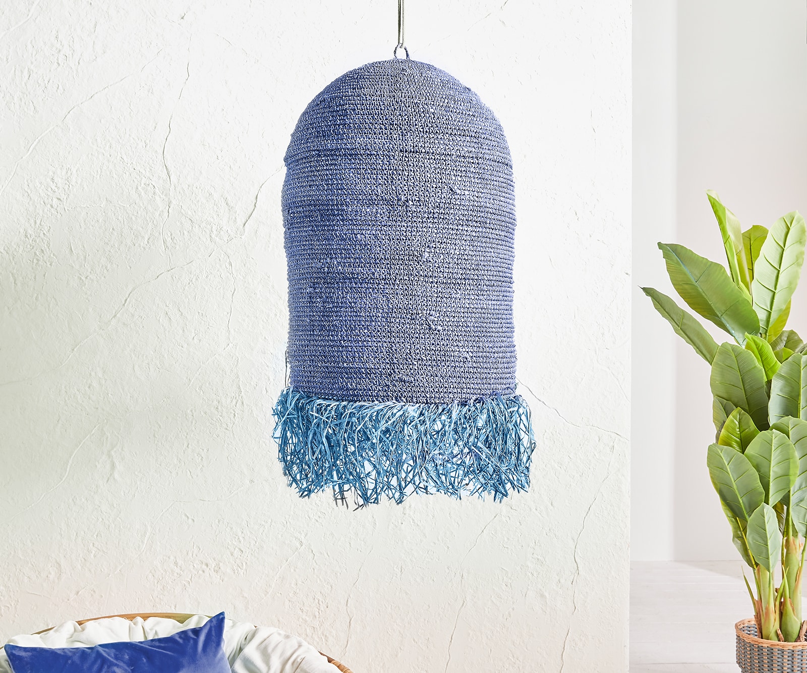 Lampenkap Kubu-Kubu  Ø 75x90 cm Violet uit waterhyacint Lampenkap Kubu-Kubu  Ø 75x90 cm Violet uit waterhyacint