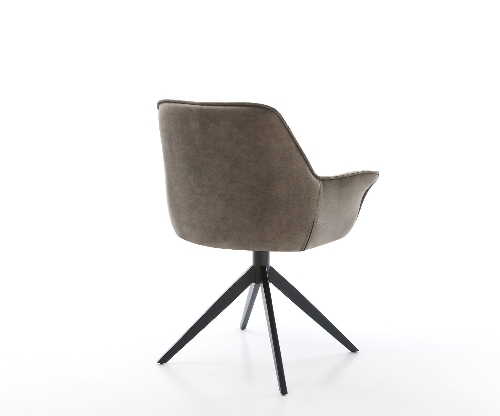 Draaistoel Kaira-Flex microvelours taupe vintage kruisframe breed zwart 360° draaibaar rocker-functie 5