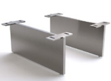 Poot zwevend effect 15 cm roestvrij staal voor kasten met een diepte van 45 cm (set van 2) 3