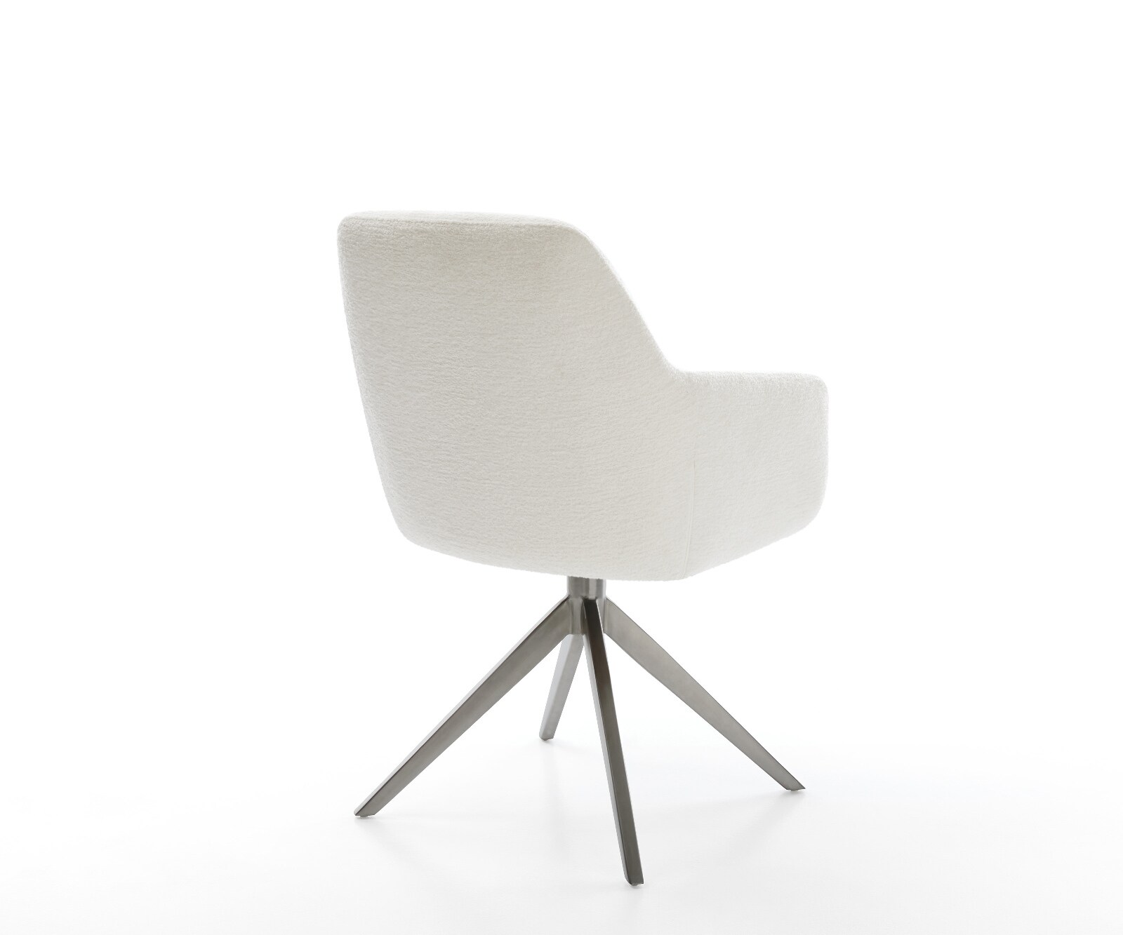 Draaistoel Pejo-Flex bouclé zacht beige kruisframe breed grafiet 360° draaibaar rocker-functie pocketveer kern 4