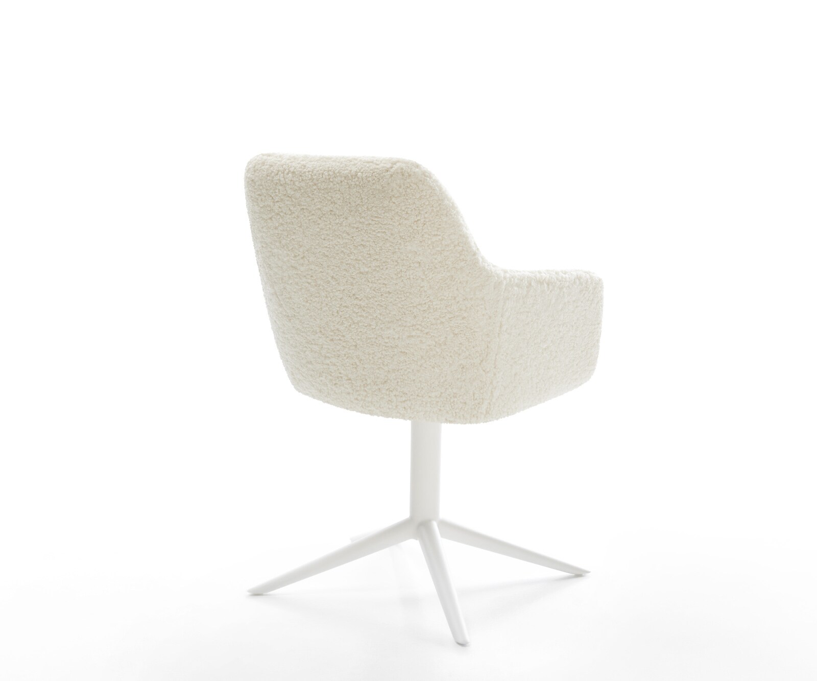 Draaistoel Pejo-Flex teddy beige kruispoot wit 360° draaibaar rocker-functie pocketveer kern 5