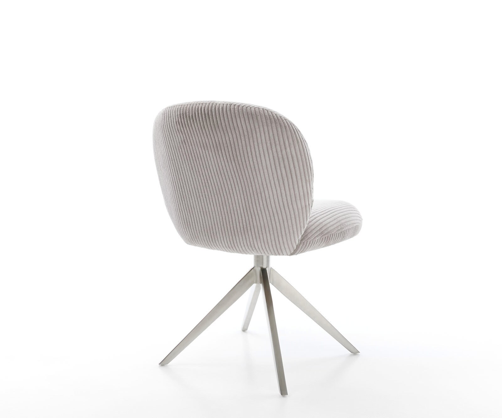 Draaistoel Nube-Flex koord zilver grijs kruisframe breed roestvrij staal 360° draaibaar rocker-functie pocketveer kern 4