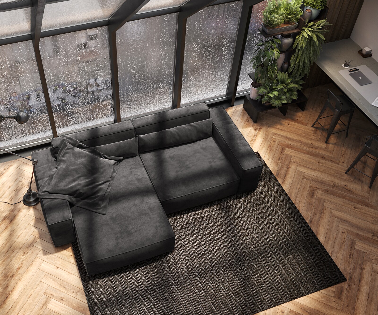 Hoekbank Sirpio XL 270x170 cm microvezel zwart recamiere variabele 3