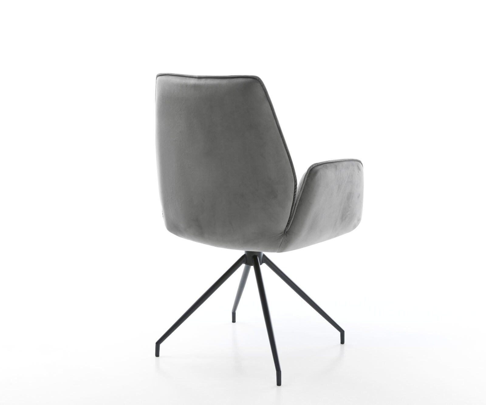 Eetkamerstoel Zoa-Flex fluweel grijs kruisframe conisch zwart pocketveer kern 4 Eetkamerstoel Zoa-Flex fluweel grijs kruisframe conisch zwart pocketveer kern 4