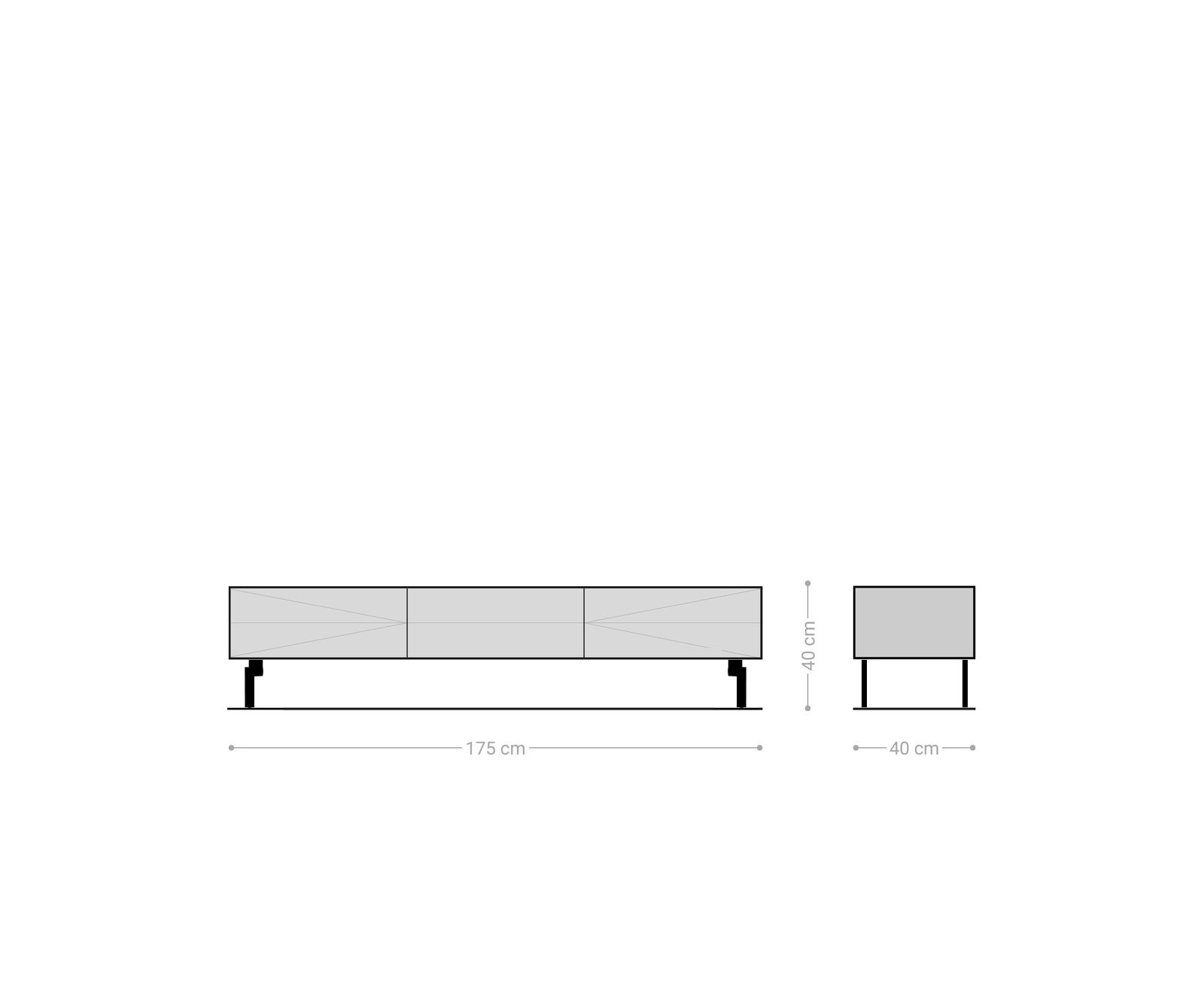 Lowboard Wyatt 175 cm sheesham naturel 2 deuren 1 klep basis ovaal roestvrij staal 4