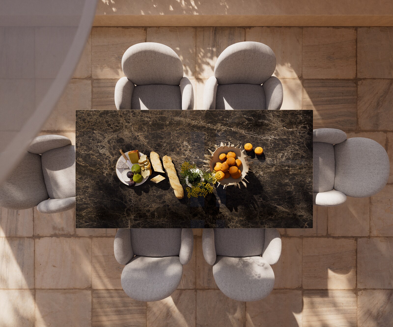 Outdoortafel Edge 200x100 cm Keramiek Emperador Extra Lucidato Donkerbruin Kruisonderstel rechthoekig Zwart 5