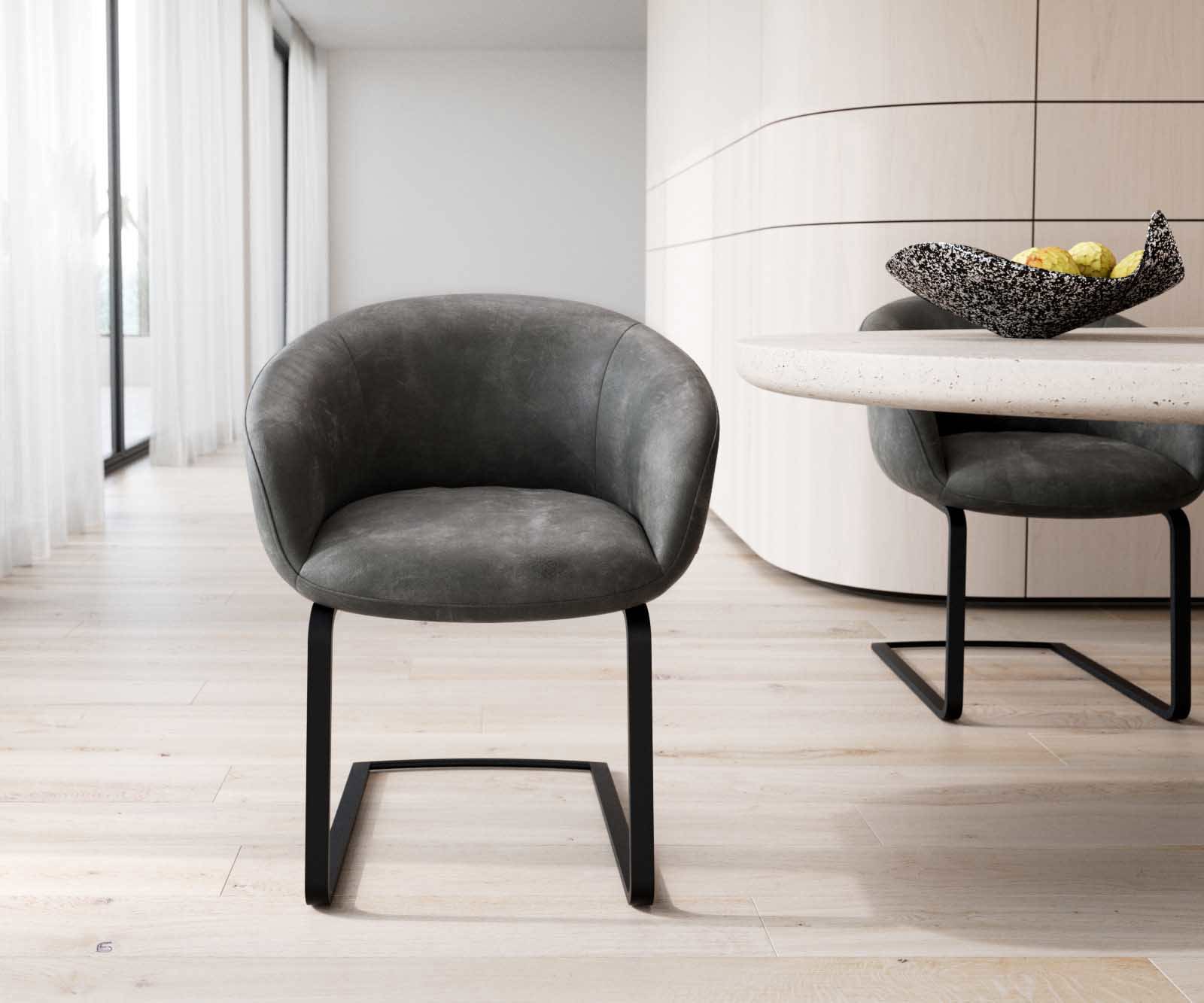 Sledemodel Vinka-Flex met armleuning microvelours antraciet vintage sledemodel vlak zwart pocketveer kern 1 Sledemodel Vinka-Flex met armleuning microvelours antraciet vintage sledemodel vlak zwart pocketveer kern 1