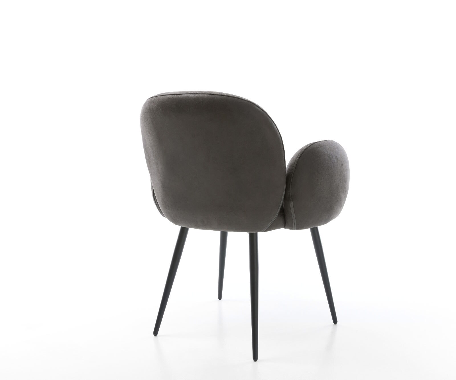 Eetkamerstoel Nube-Flex met armleuning microvelours antraciet vintage 4-poot conisch zwart pocketveer kern 4 Eetkamerstoel Nube-Flex met armleuning microvelours antraciet vintage 4-poot conisch zwart pocketveer kern 4