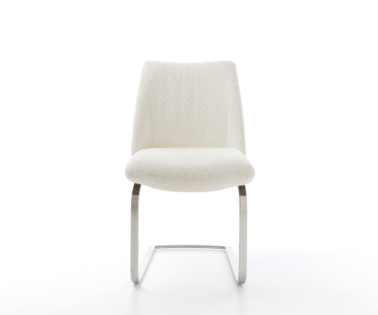 Sledemodel Elso-Flex bouclé wit sledemodel vlak roestvrij staal pocketveer kern 2