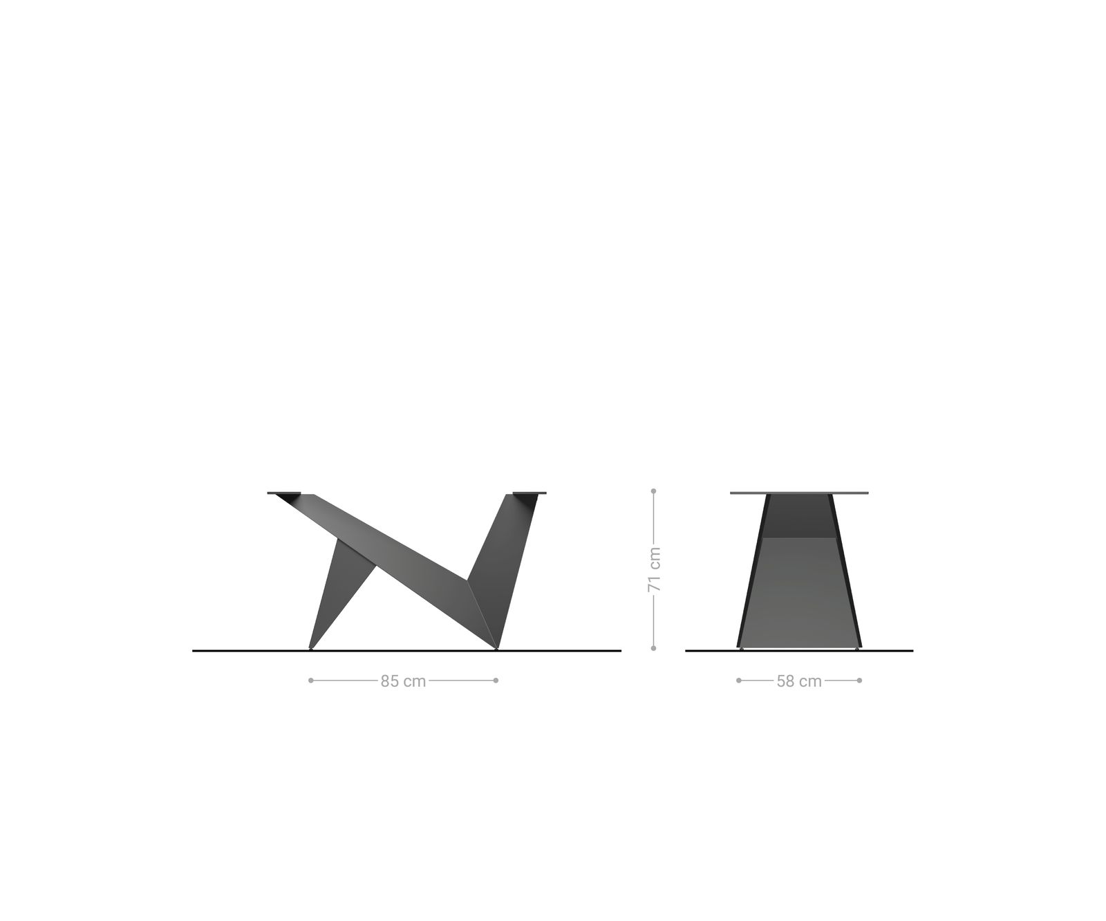 Tafelpoten Origami metaal goud 3