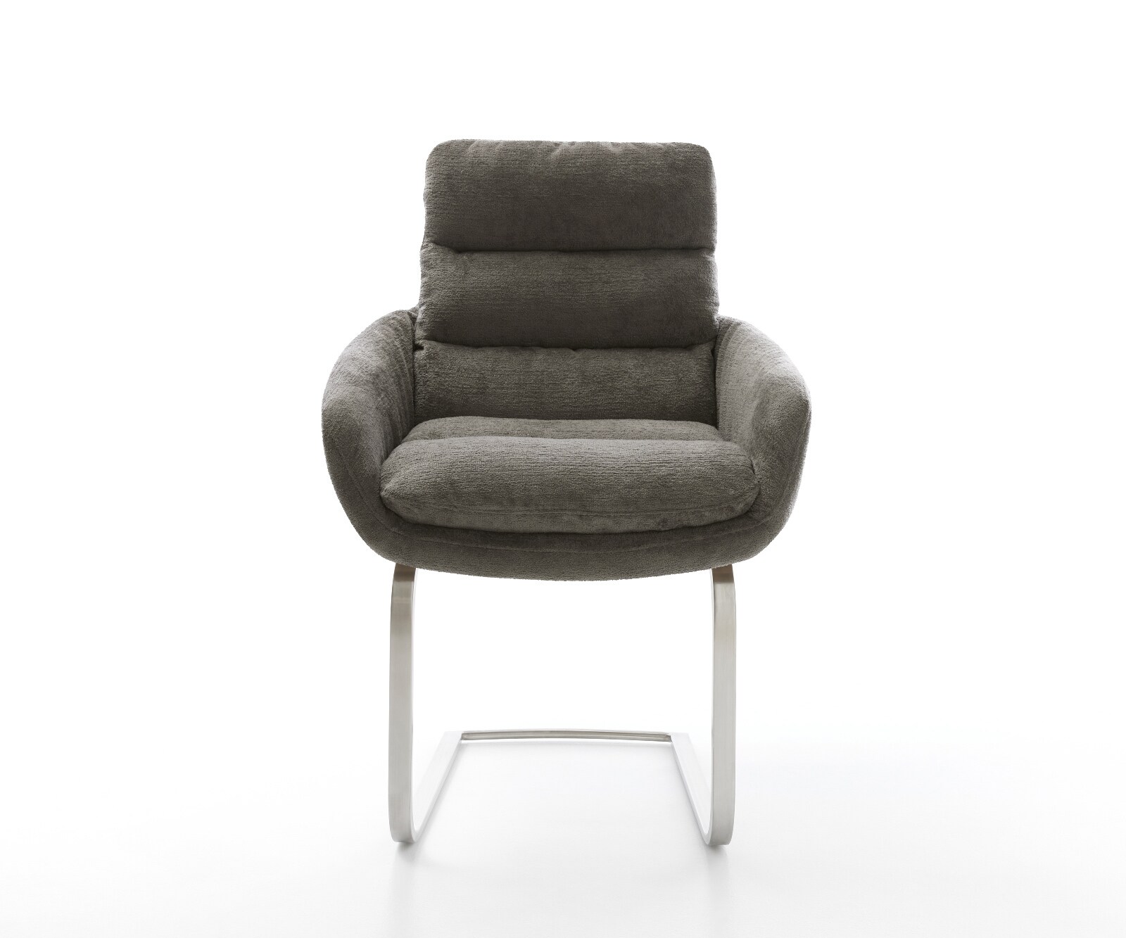 Sledemodel Abelia-Flex met armleuning bouclé zacht mud sledemodel vlak roestvrij staal 2