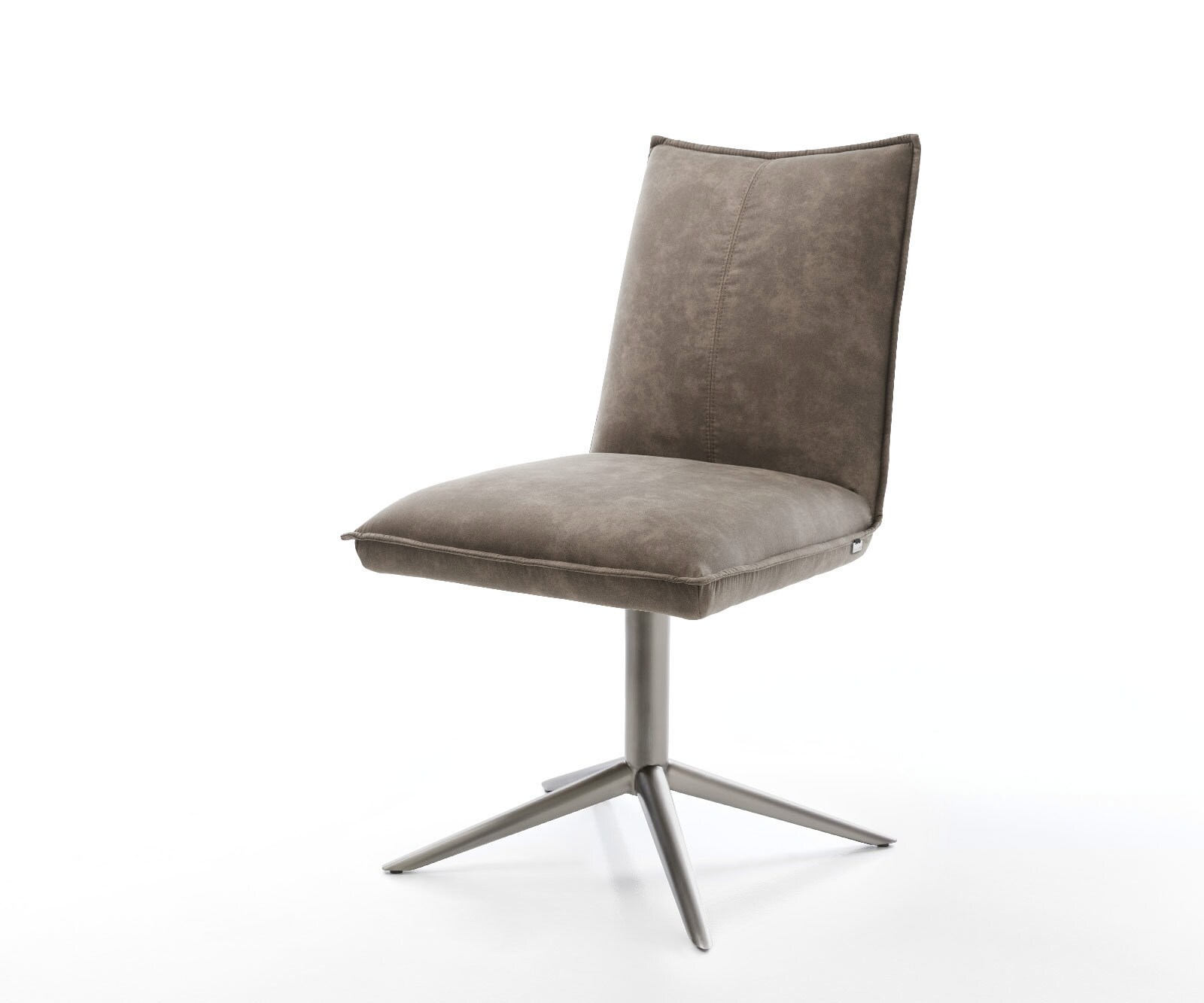 Draaistoel Lelio-Flex microvelours taupe vintage kruispoot grafiet 360° draaibaar rocker-functie pocketveer kern