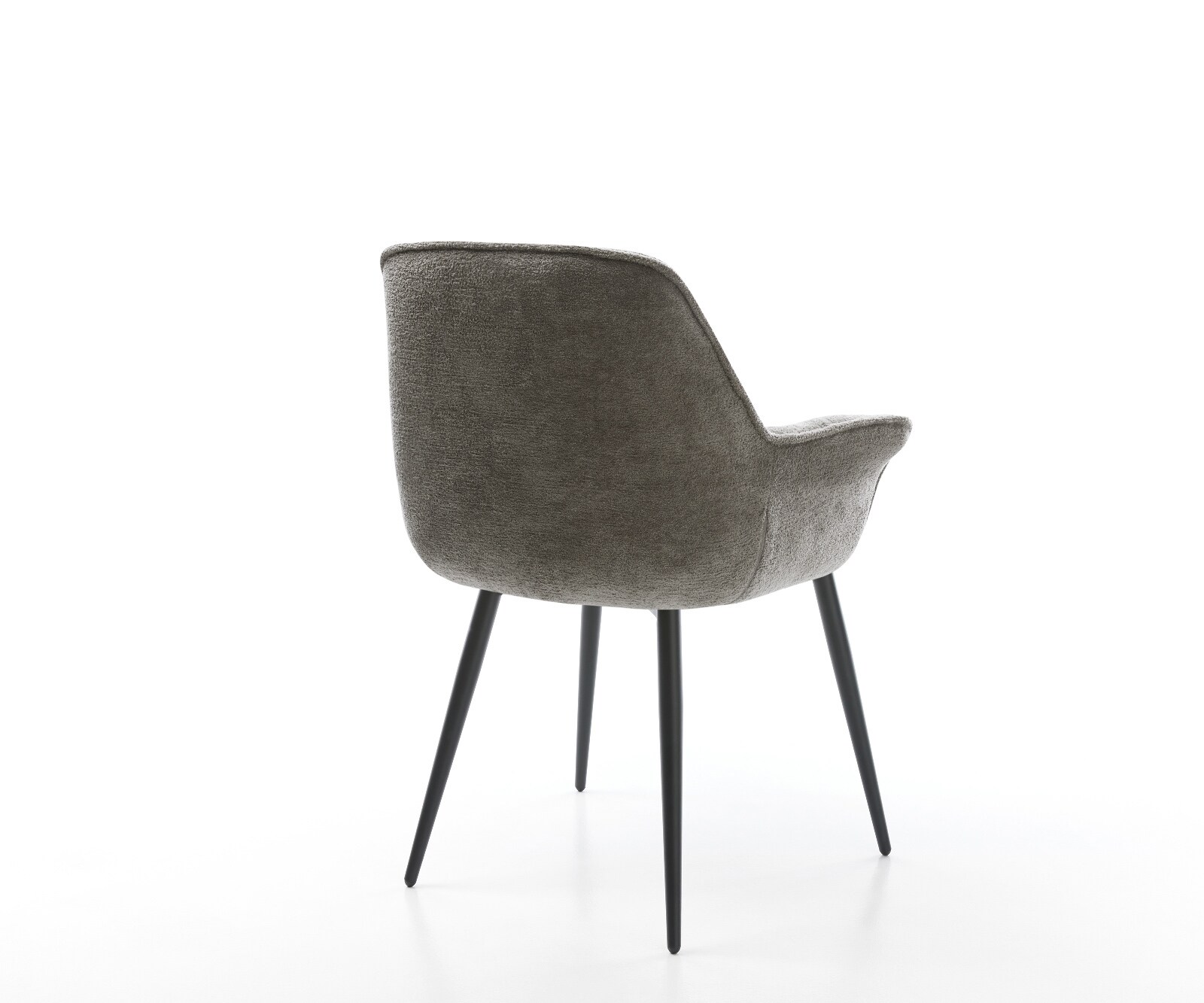 Eetkamerstoel Kaira-Flex bouclé zacht mud 4-poot conisch zwart 5