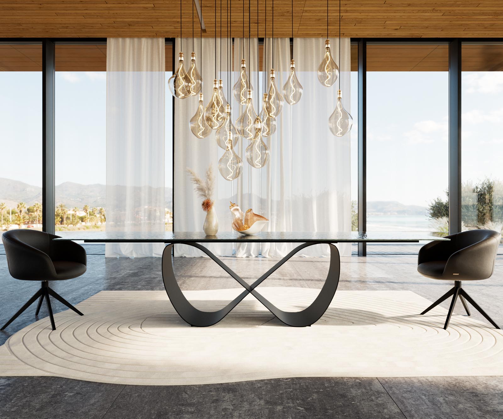 Infinity metalen tafelframe zwart voor tafelbladen vanaf 240 cm 1